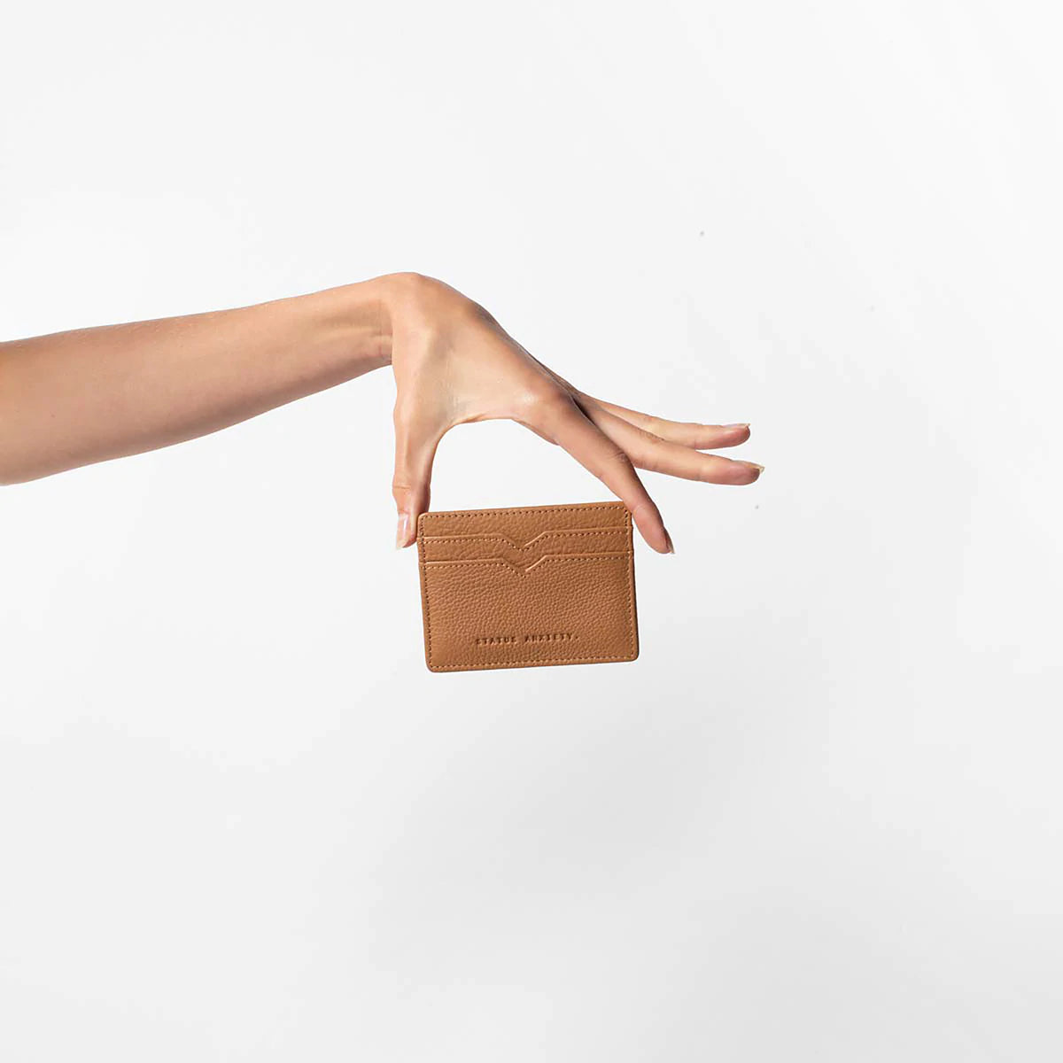Together For Now Leather Card Wallet in Tan