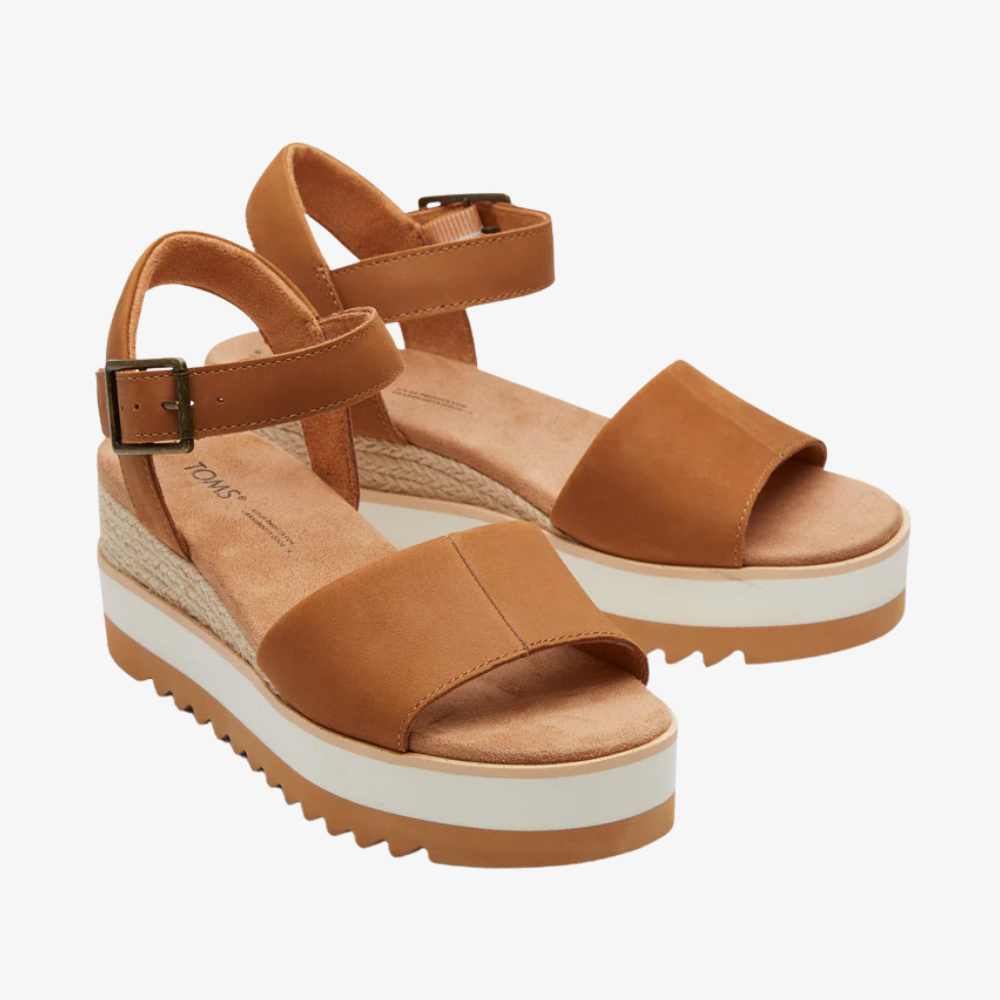 Women's Diana Wedge Sandal in Tan Leather