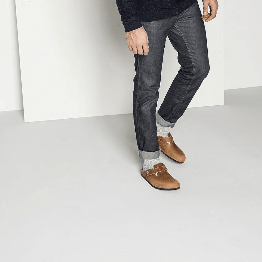 Cotton Slub Socks in Grey White