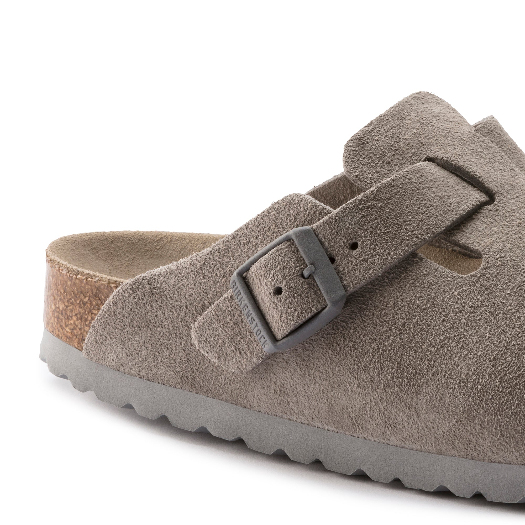 Boston Suede Leather in Stone Coin (Soft Footbed)