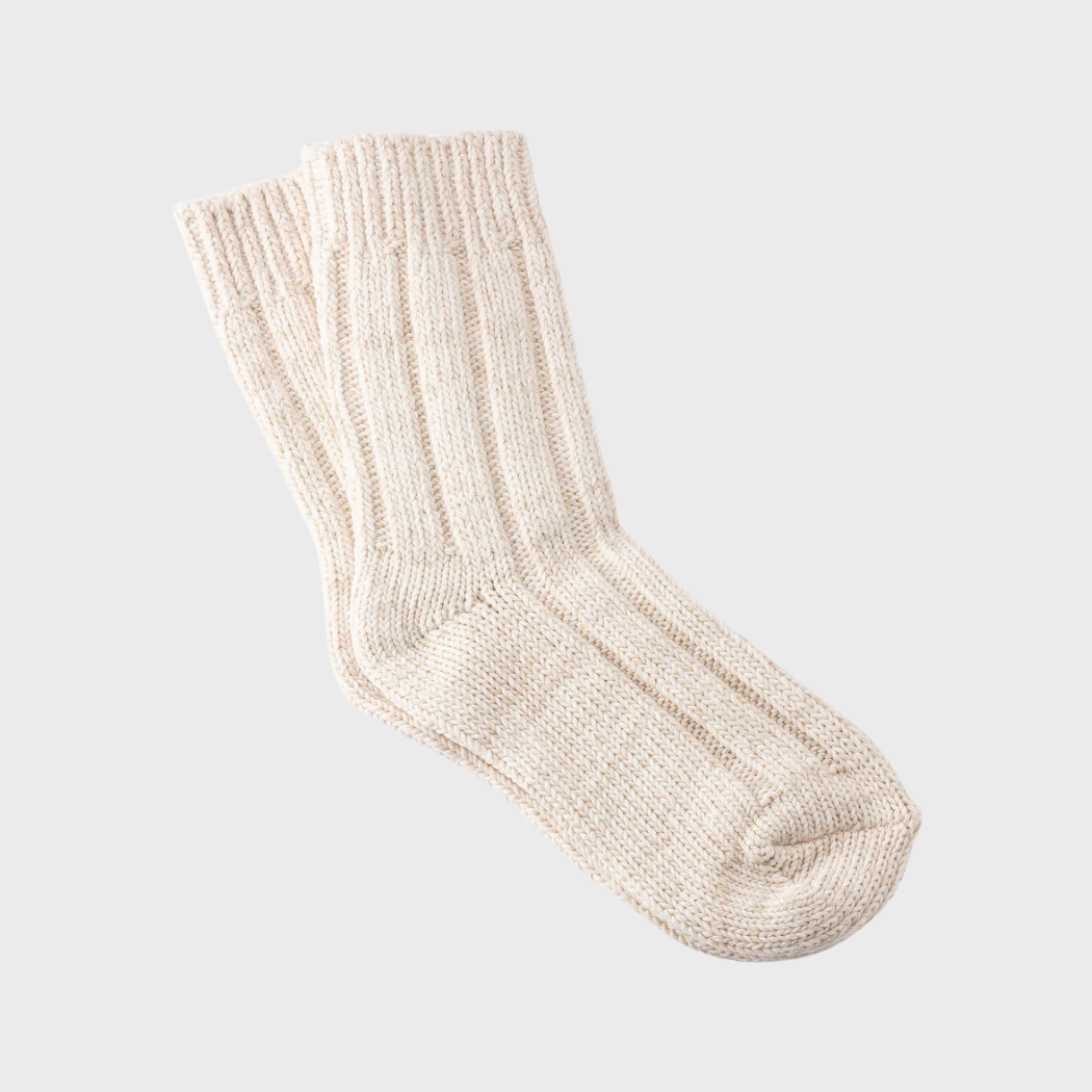 Cotton Twist Socks in Off-White