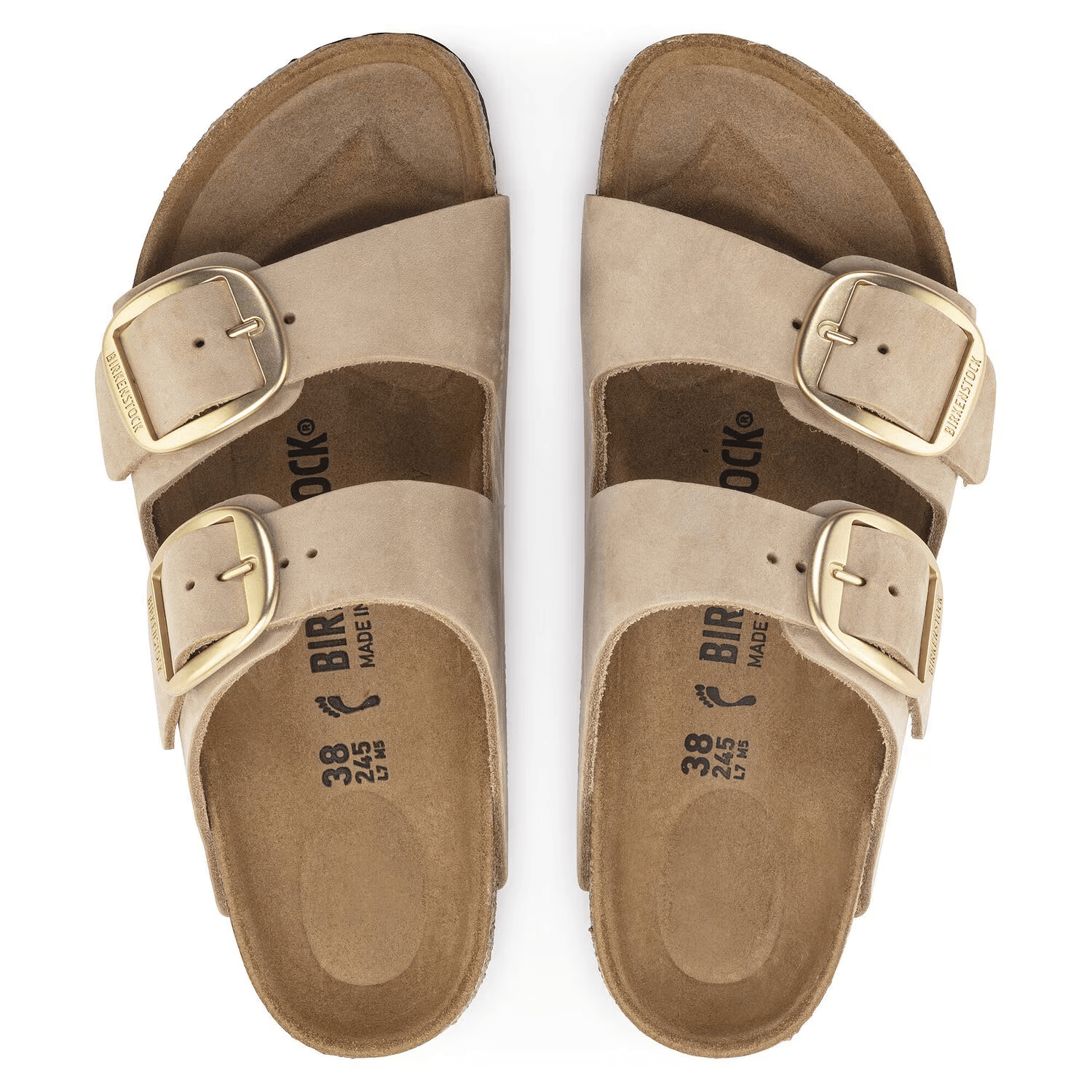 Arizona Big Buckle Nubuck Leather in Sandcastle