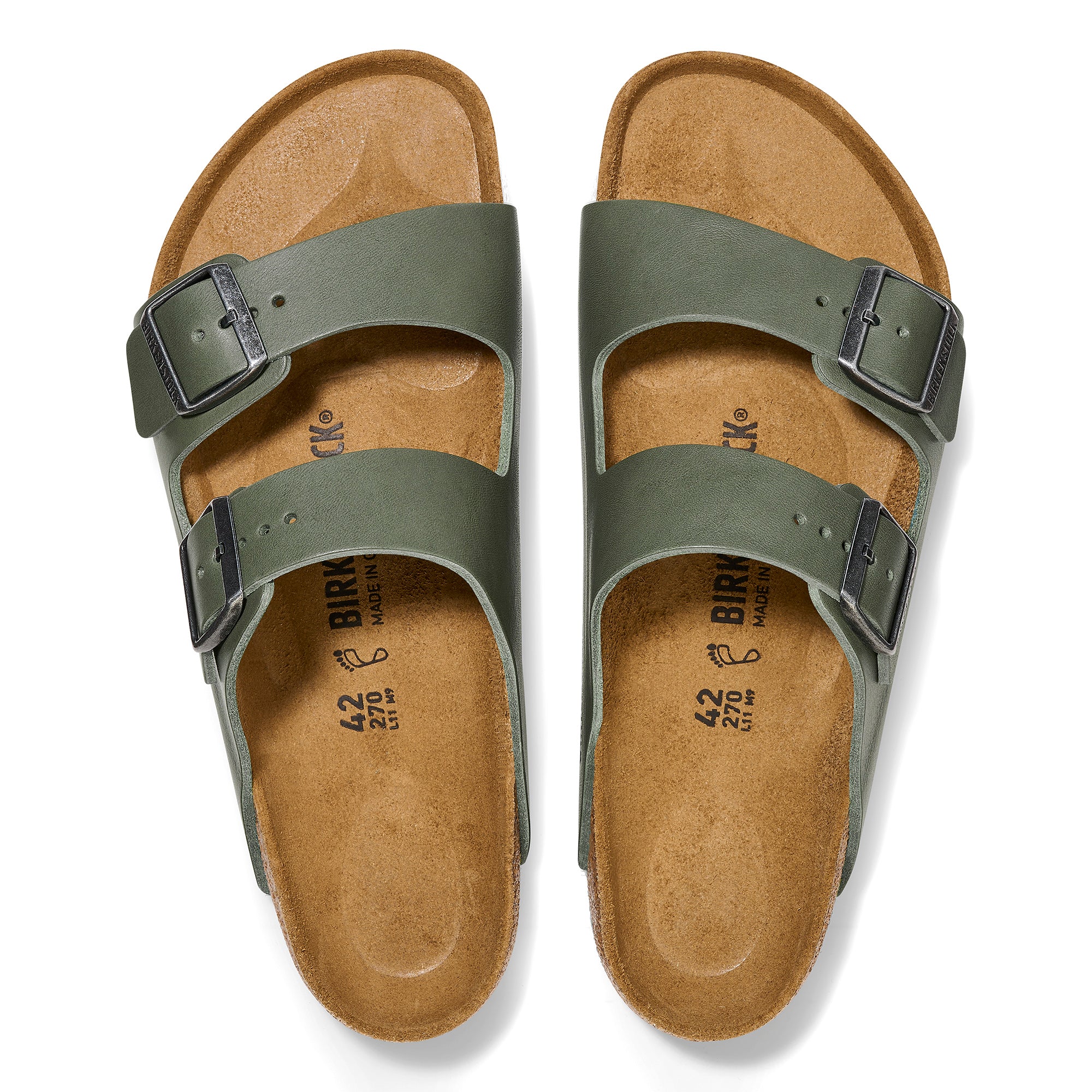 Birkenstock Arizona Natural Leather in Vintage Wood Thyme