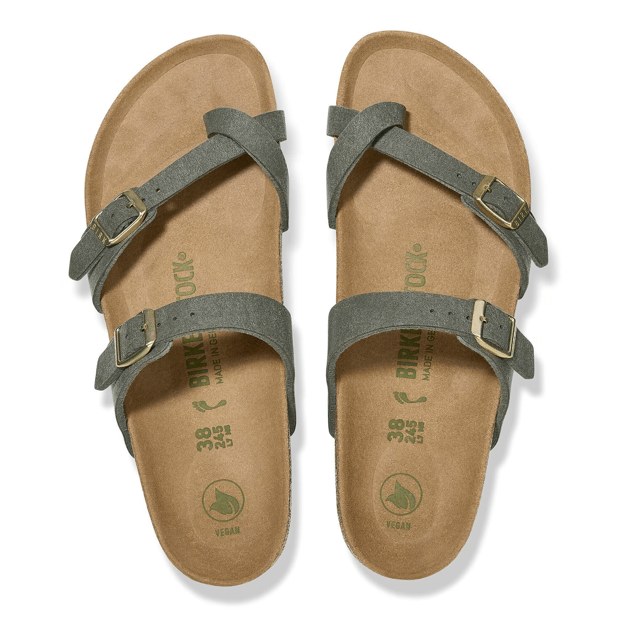 Mayari Synthetic in Soft Birki Vegan Thyme - Milu James St