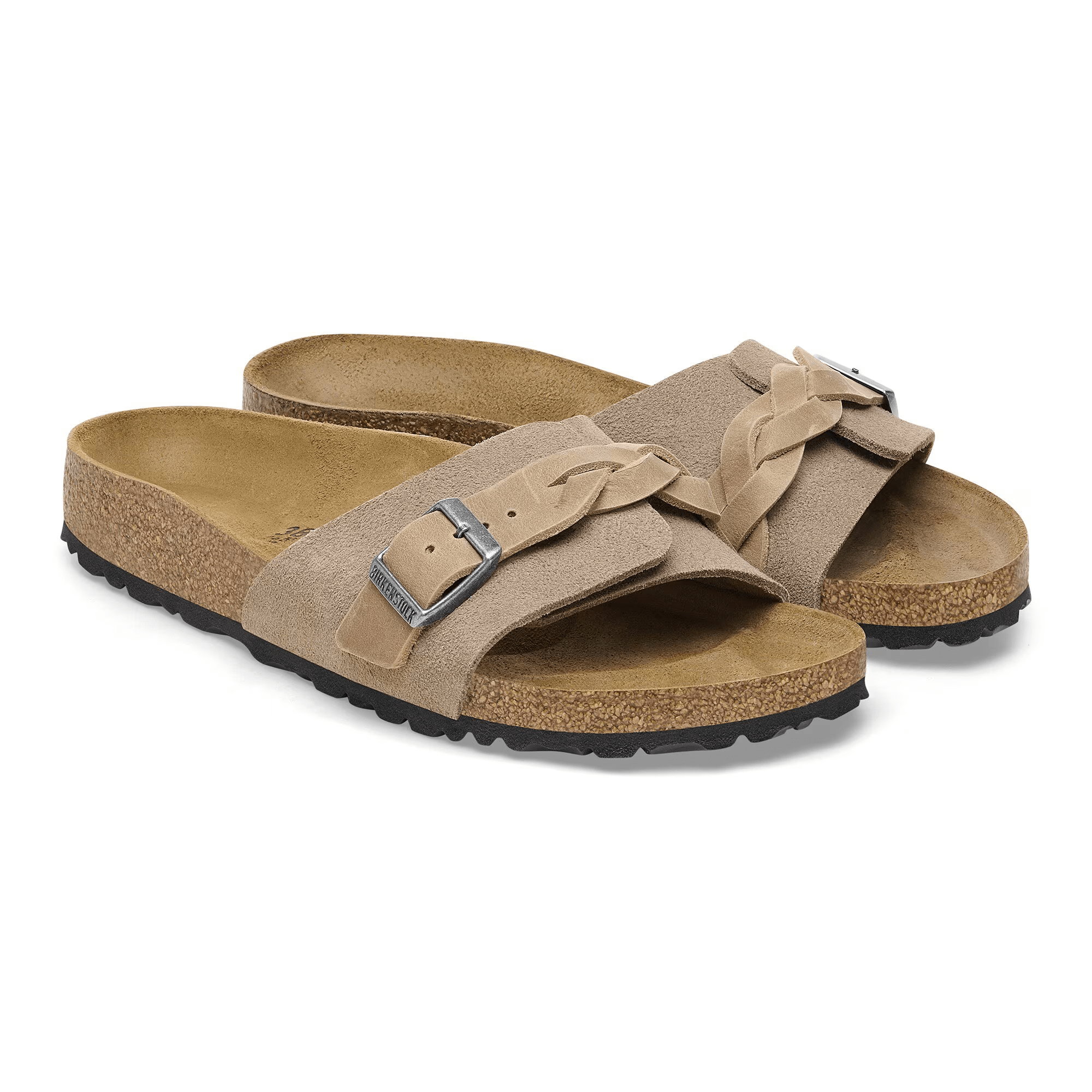 Oita Braided Suede Leather in Taupe