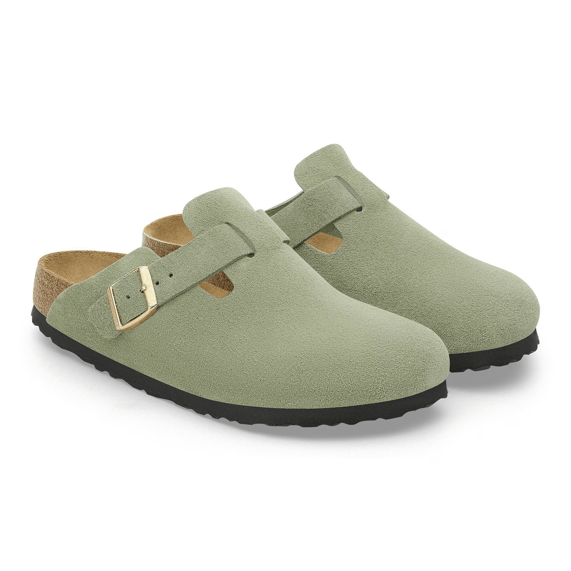 Boston Suede Leather in Green Tea (Soft Footbed)