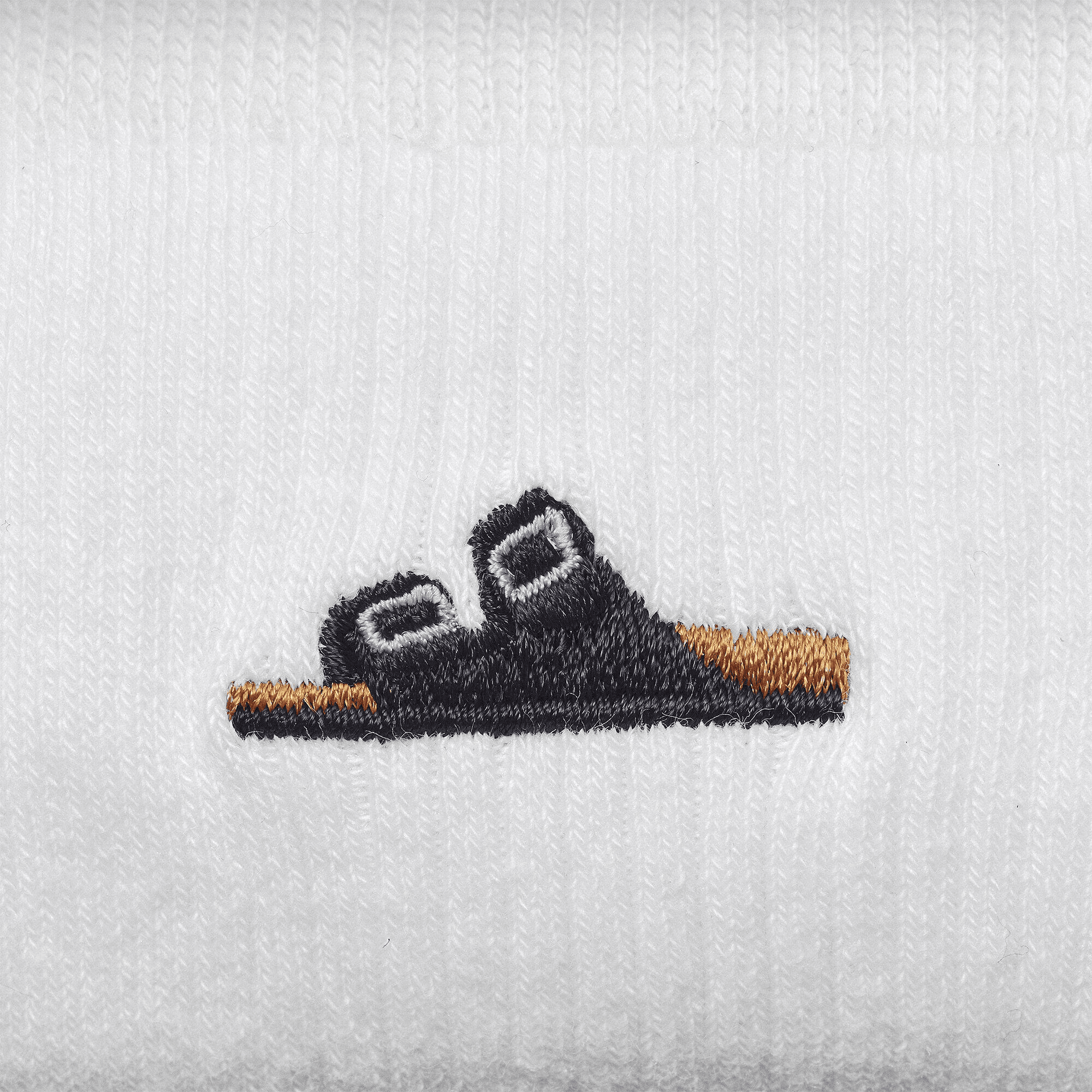 Cotton Ribbed Socks Black/White 2 Pack