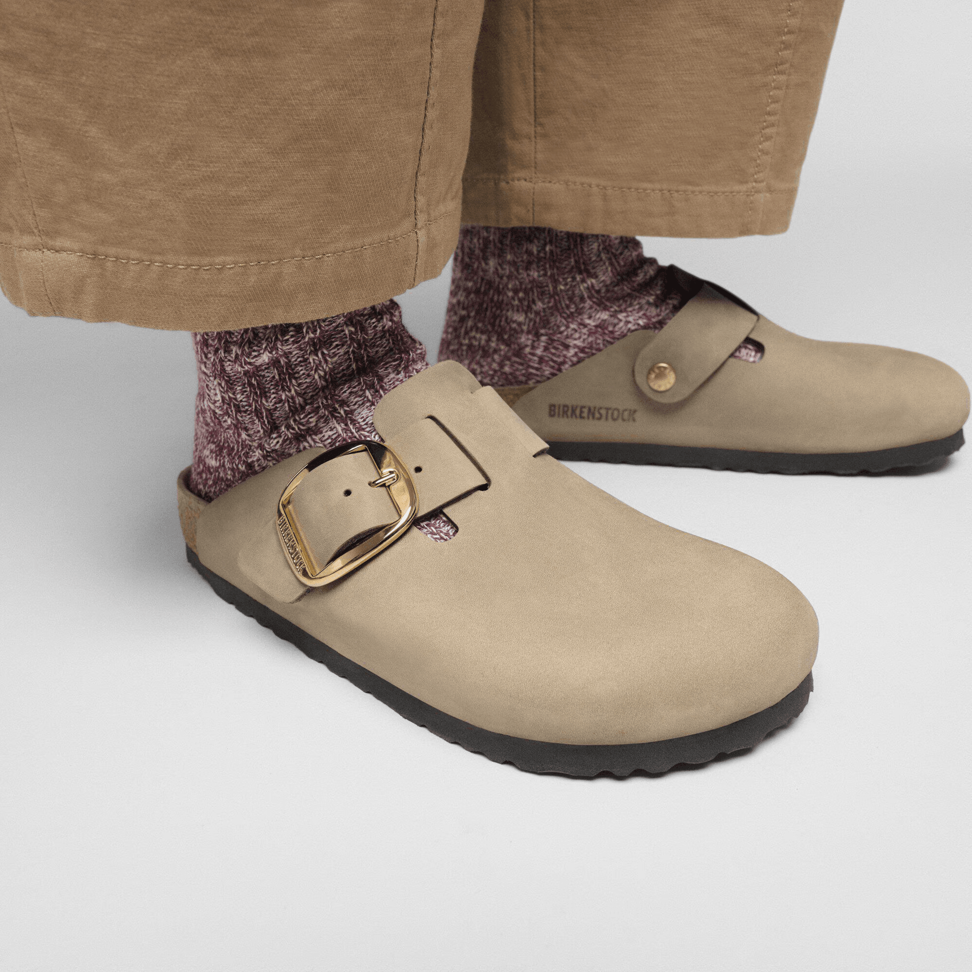 Boston Big Buckle Oiled Leather in Tabacco Brown