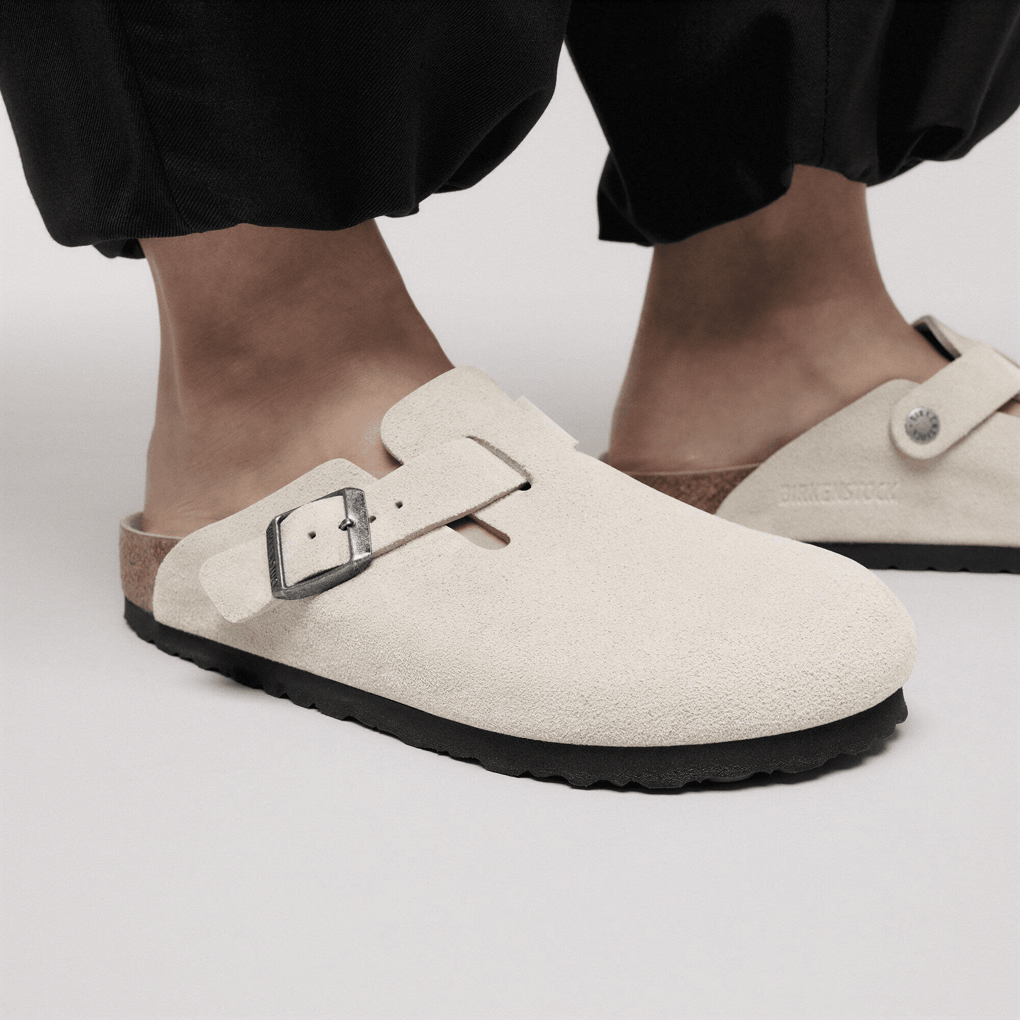 Boston Suede Leather in Oyster Tonal (Soft Footbed) - Milu James St