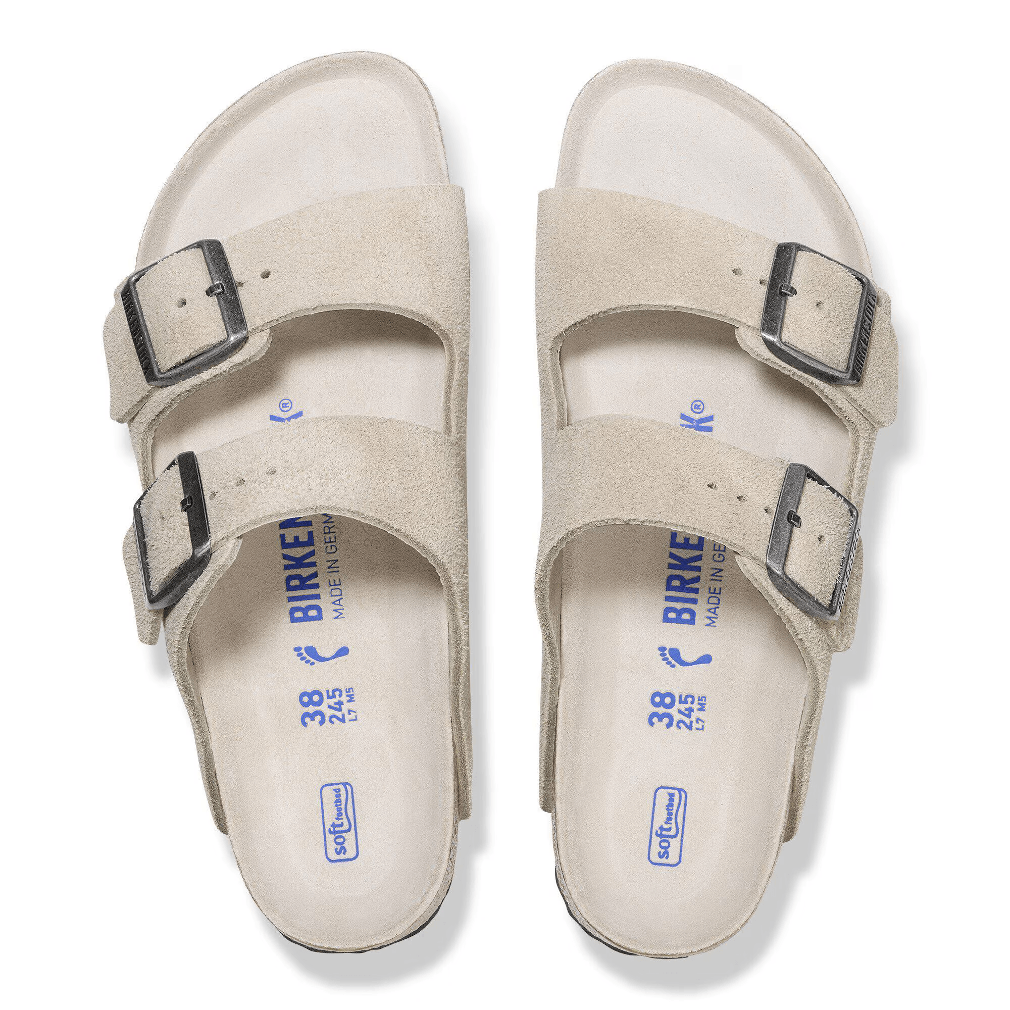 Arizona Suede Leather in Oyster Tonal (Soft Footbed) - Milu James St