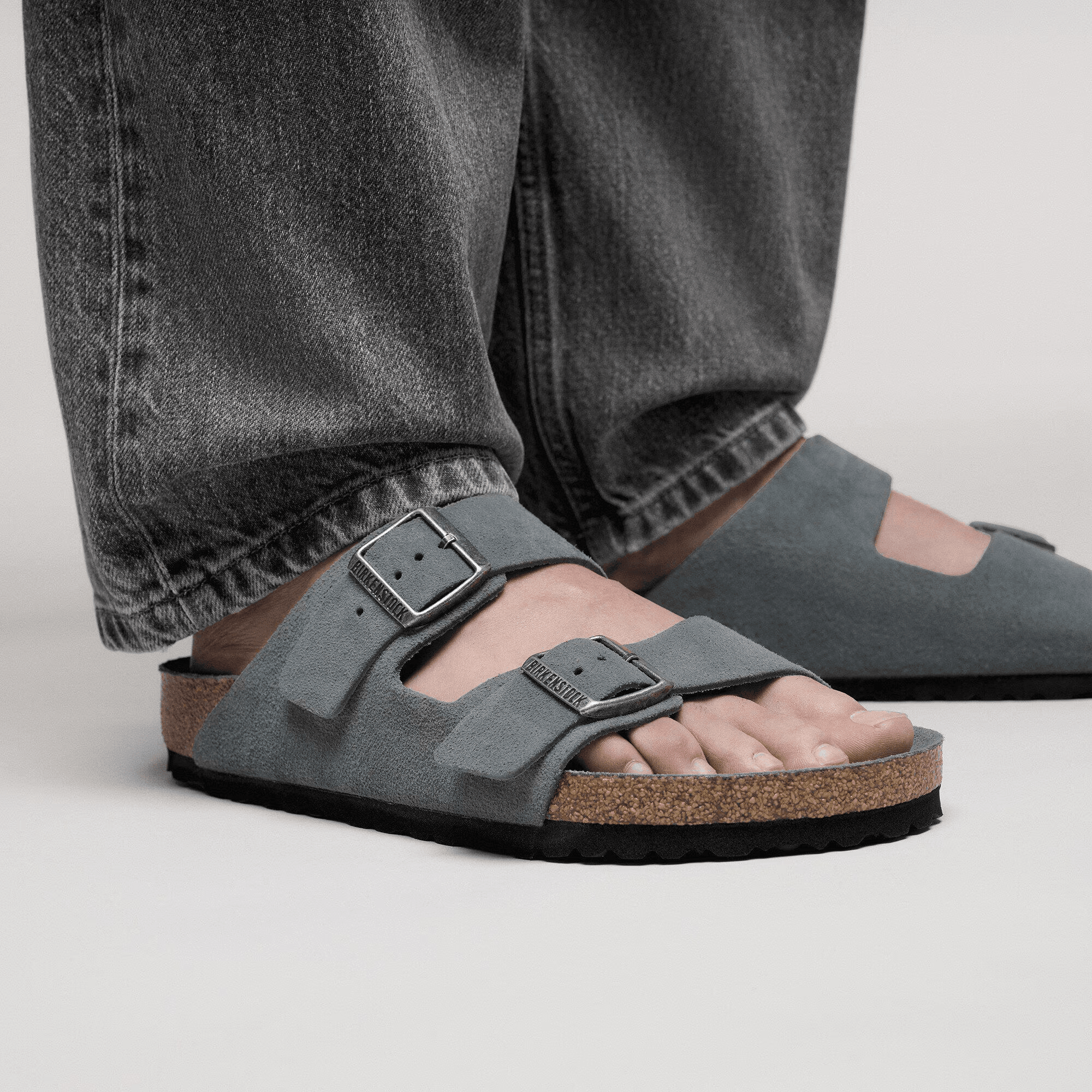 Arizona Suede Leather in Basalt Grey Tonal (Soft Footbed) - Milu James St
