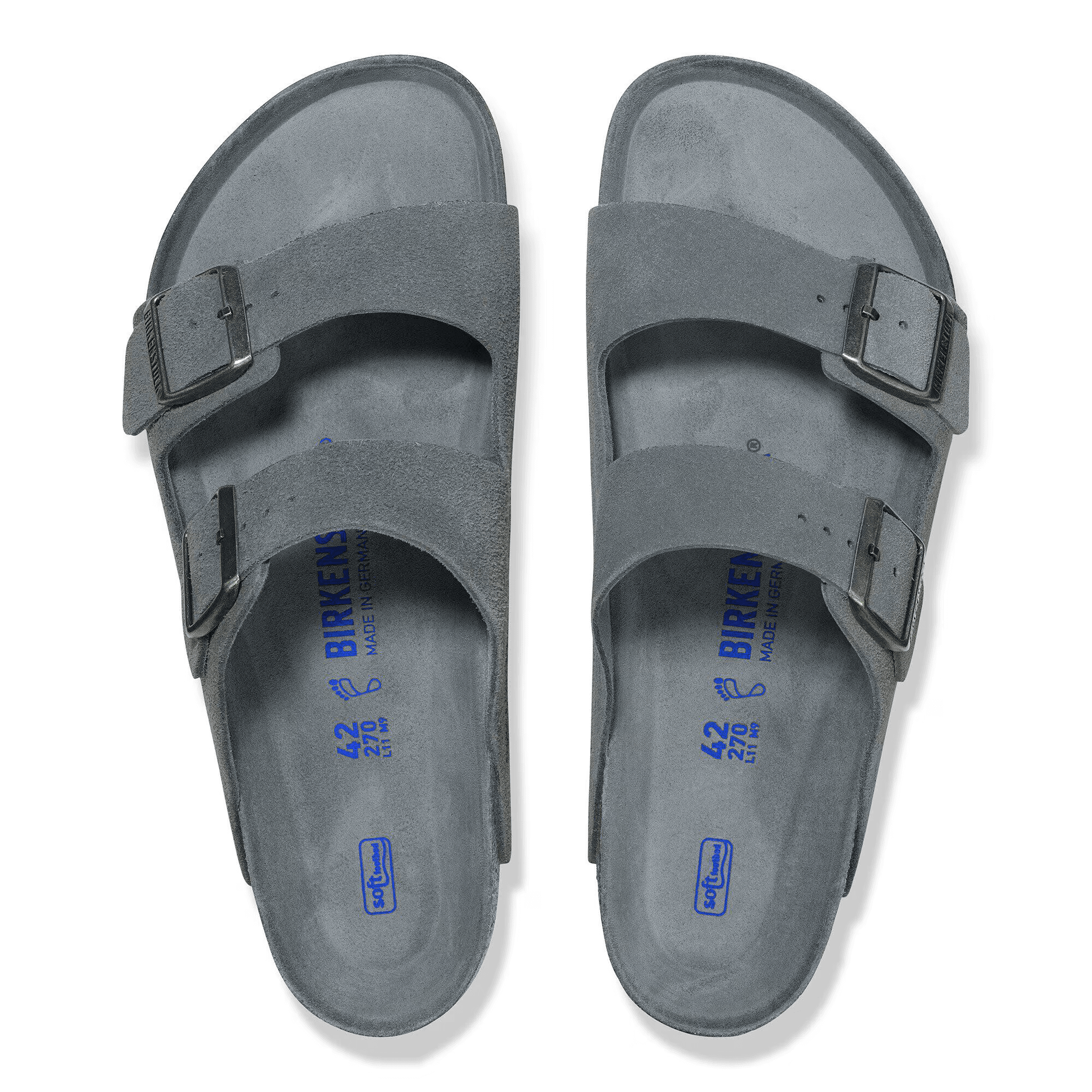 Arizona Suede Leather in Basalt Grey Tonal (Soft Footbed) - Milu James St