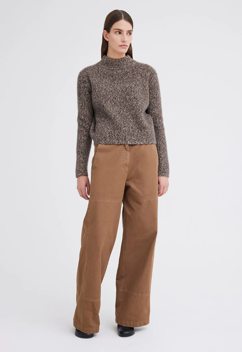 Lanny Cashmere Sweater in Volcanic / Flaxen / Camel