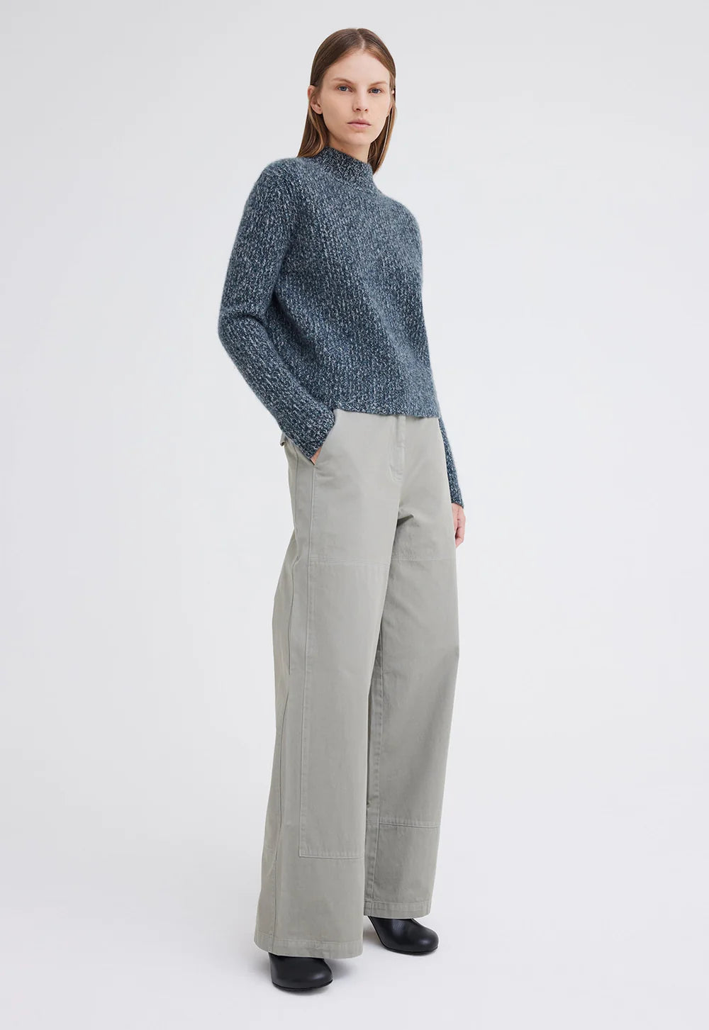 Lanny Cashmere Sweater in Flaxen / Char Marle / Bavaria