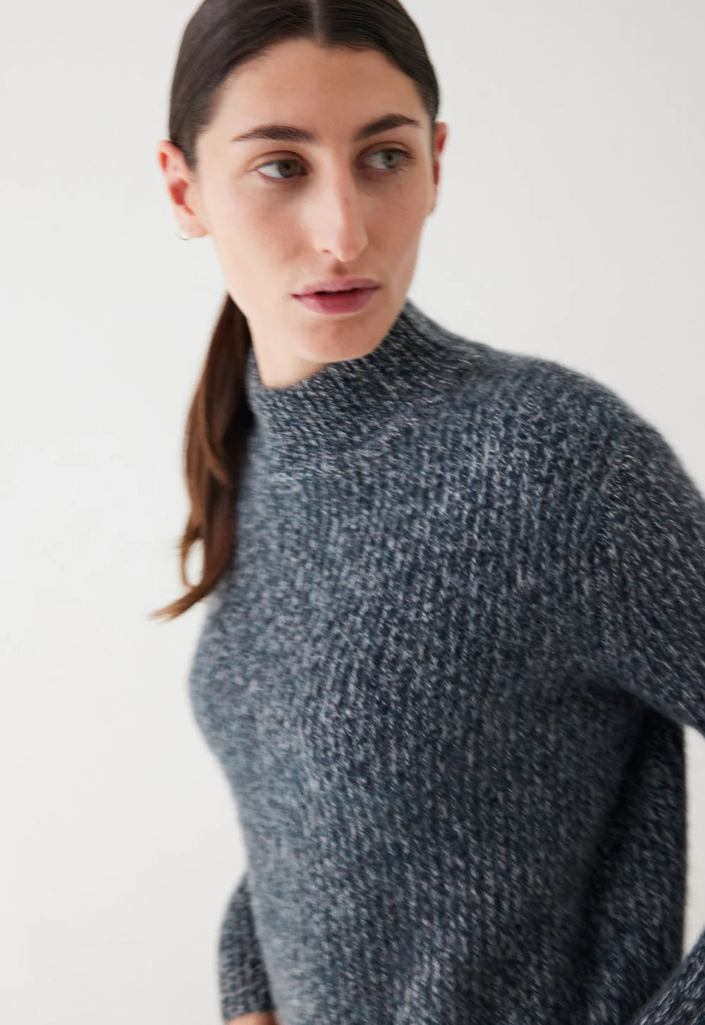 Lanny Cashmere Sweater in Flaxen / Char Marle / Bavaria