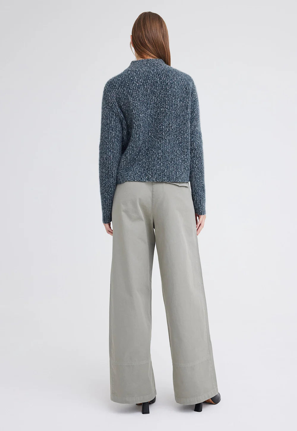 Lanny Cashmere Sweater in Flaxen / Char Marle / Bavaria