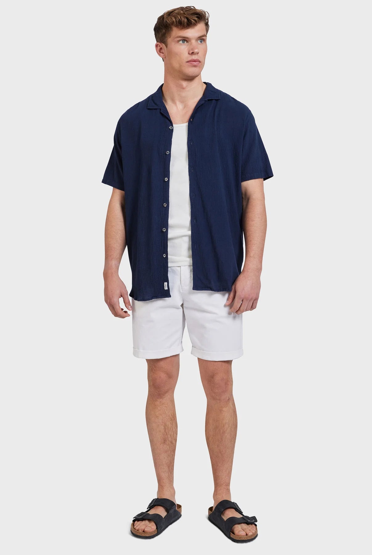 Bedford Short Sleeve Shirt in Navy