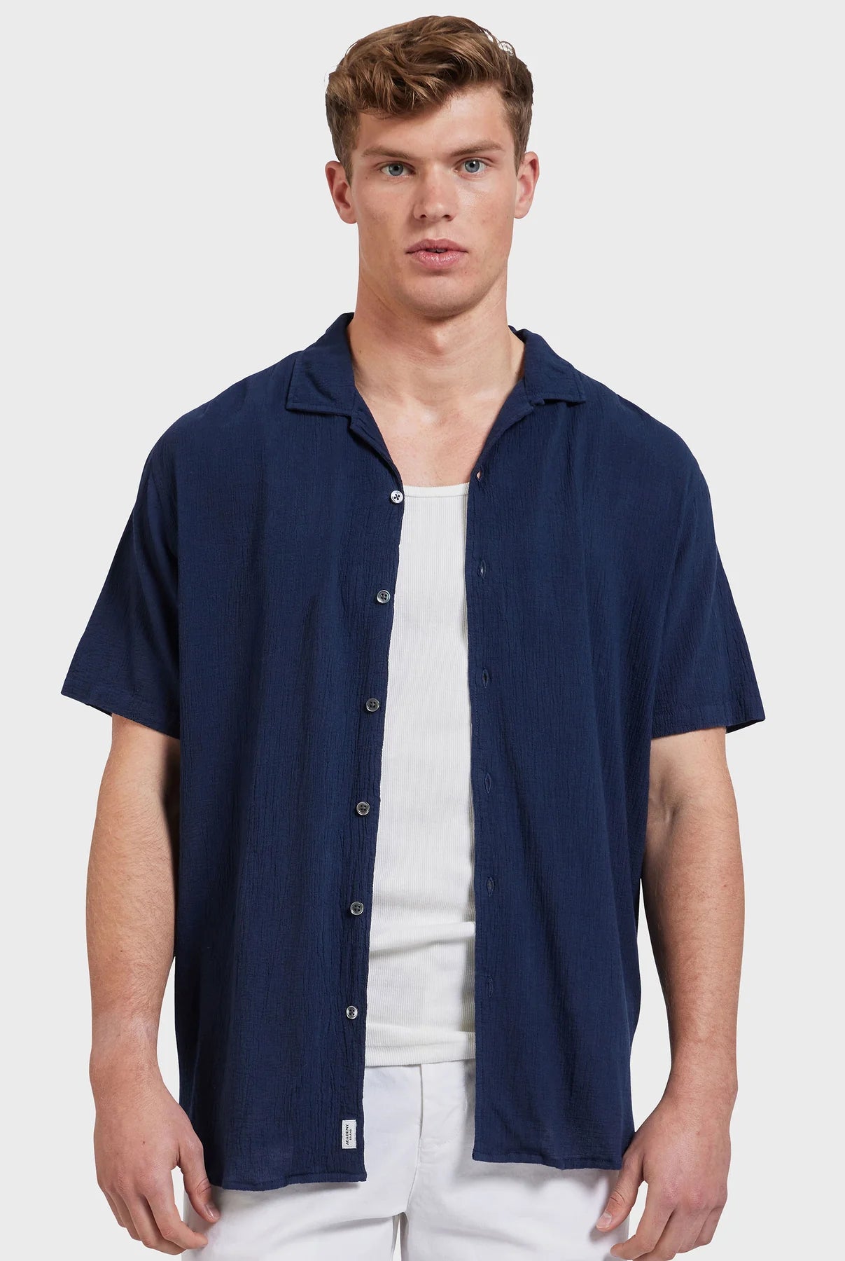 Bedford Short Sleeve Shirt in Navy