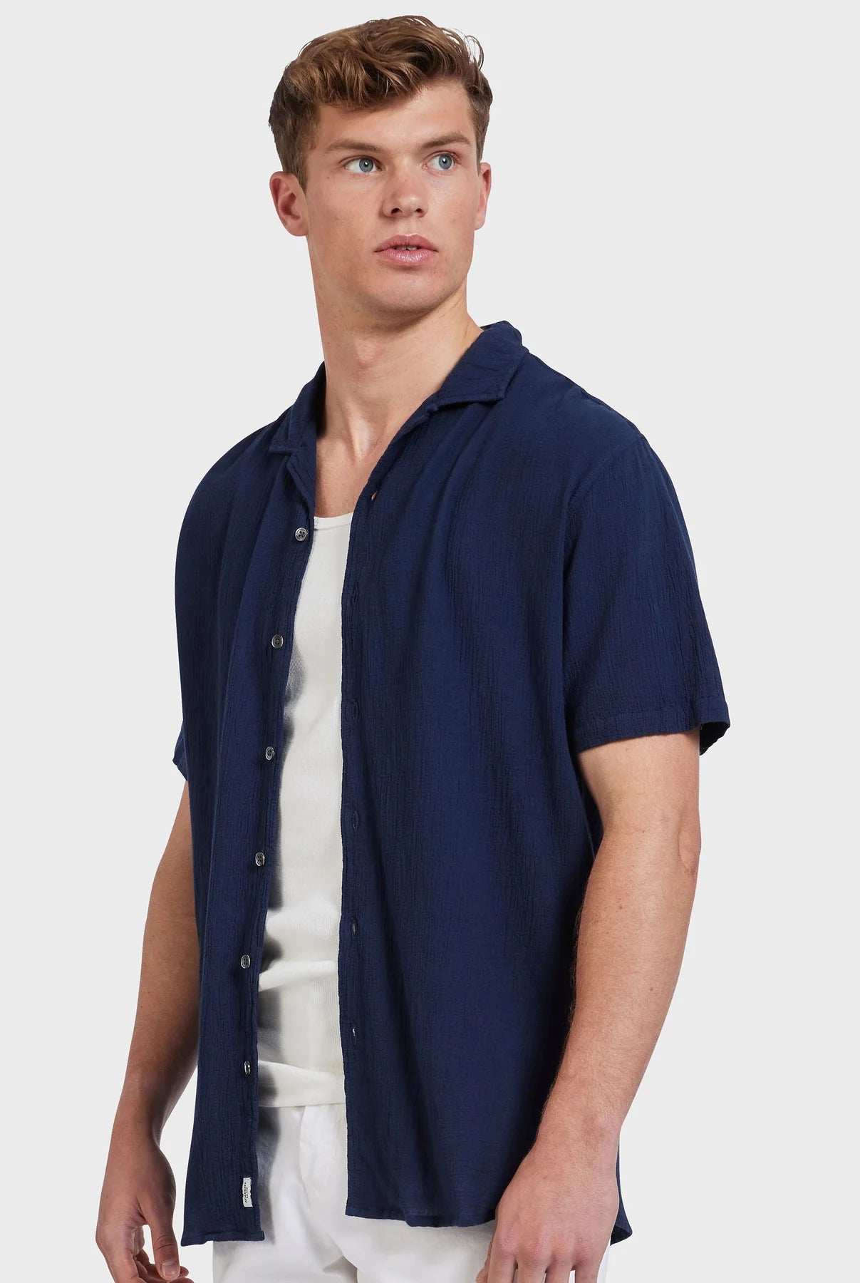 Bedford Short Sleeve Shirt in Navy