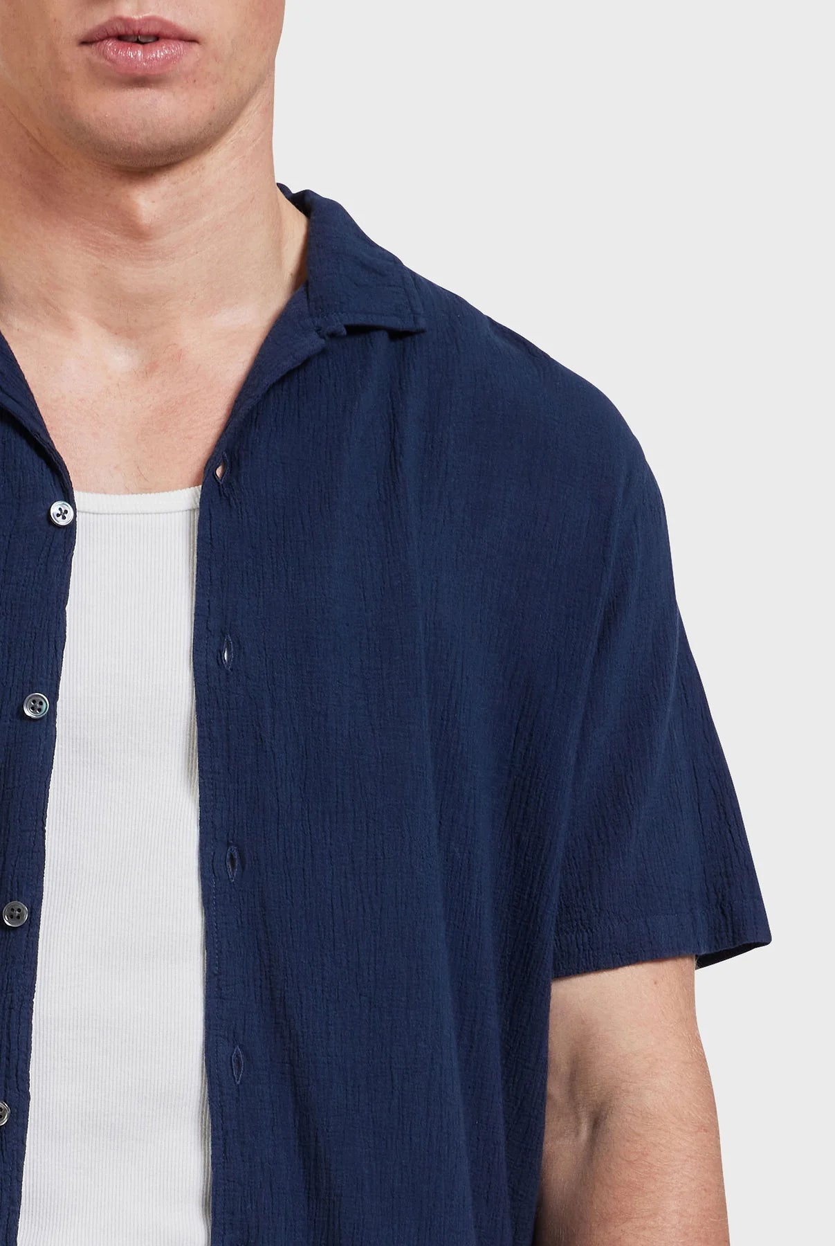 Bedford Short Sleeve Shirt in Navy