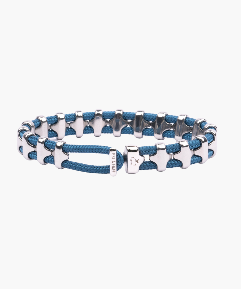 Pig & Hen Bracelet Bold Bob Ocean Blue | Silver M (18cm)