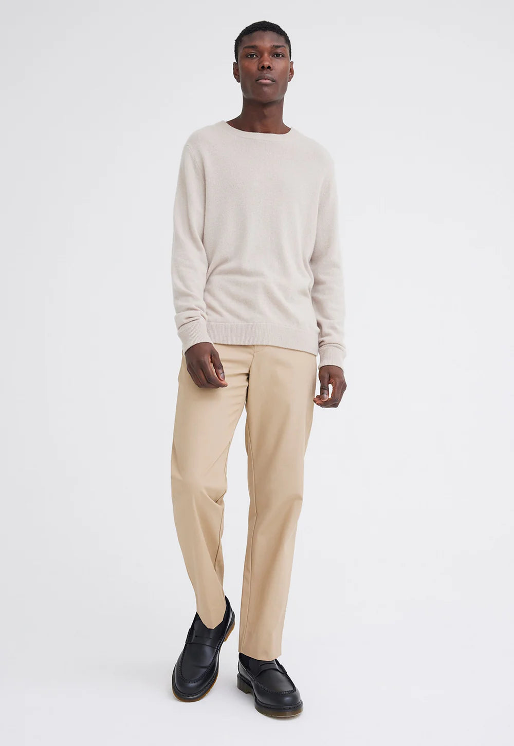 Beckham Cashmere Sweater in Flaxen Beige