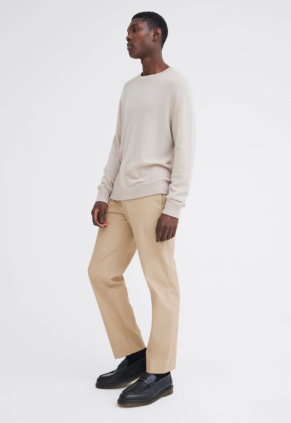 Beckham Cashmere Sweater in Flaxen Beige