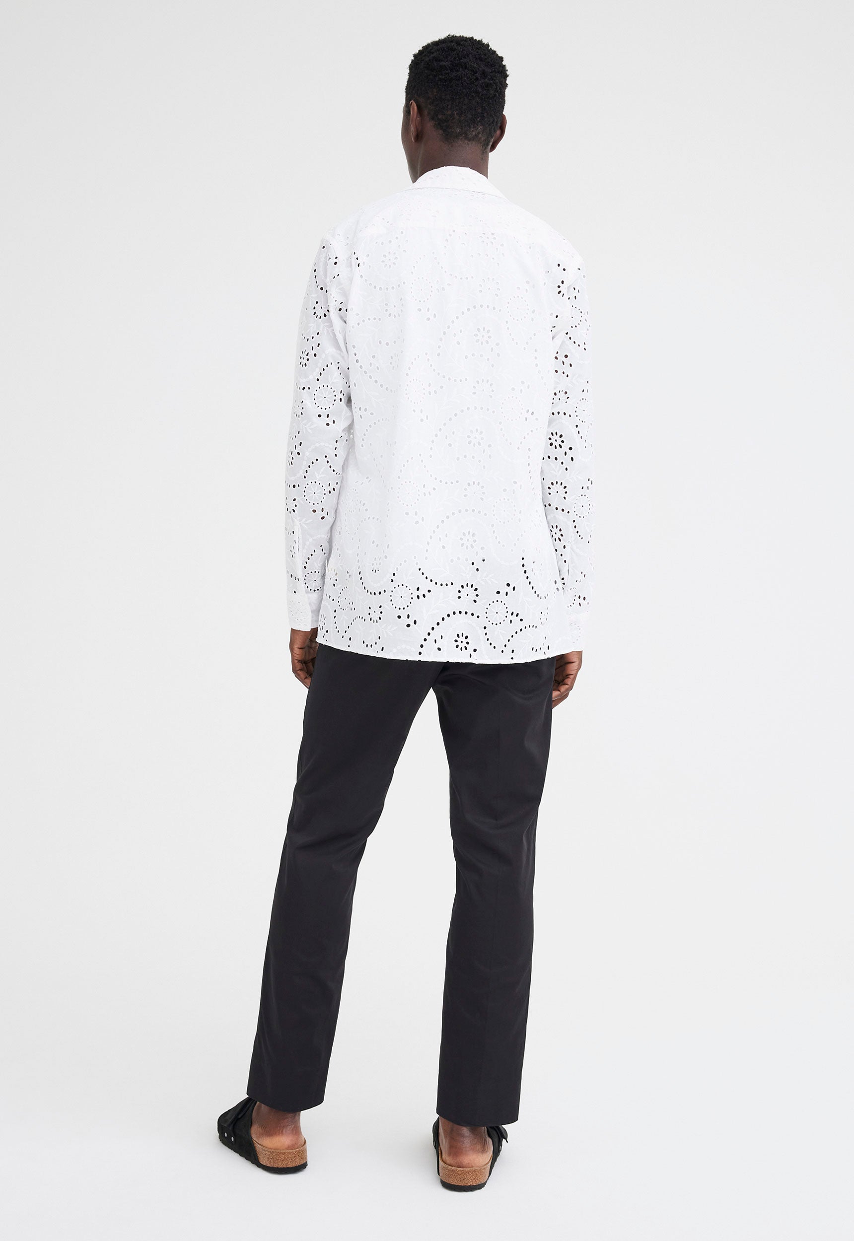 Baro Cotton Embroidered Shirt in White