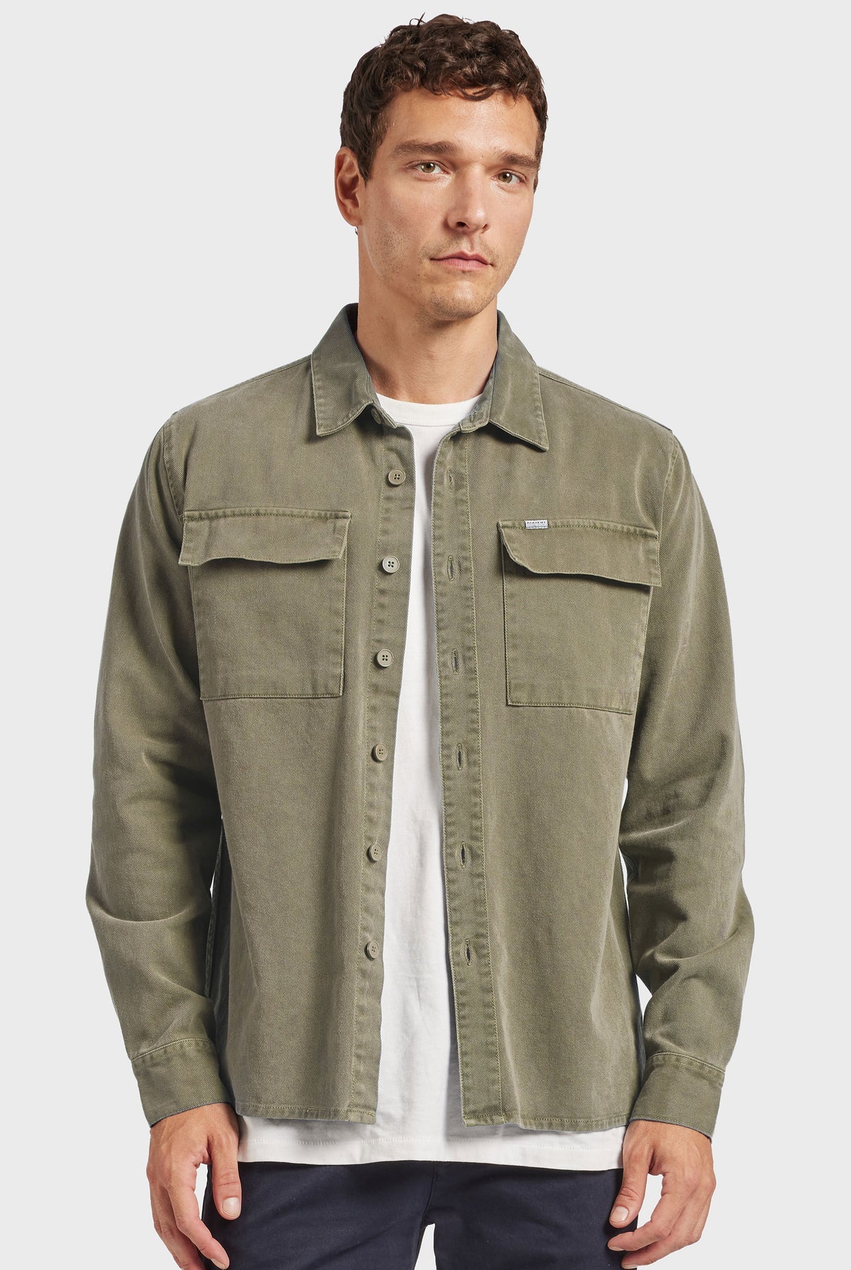 Essential Overshirt in Aloe Beige