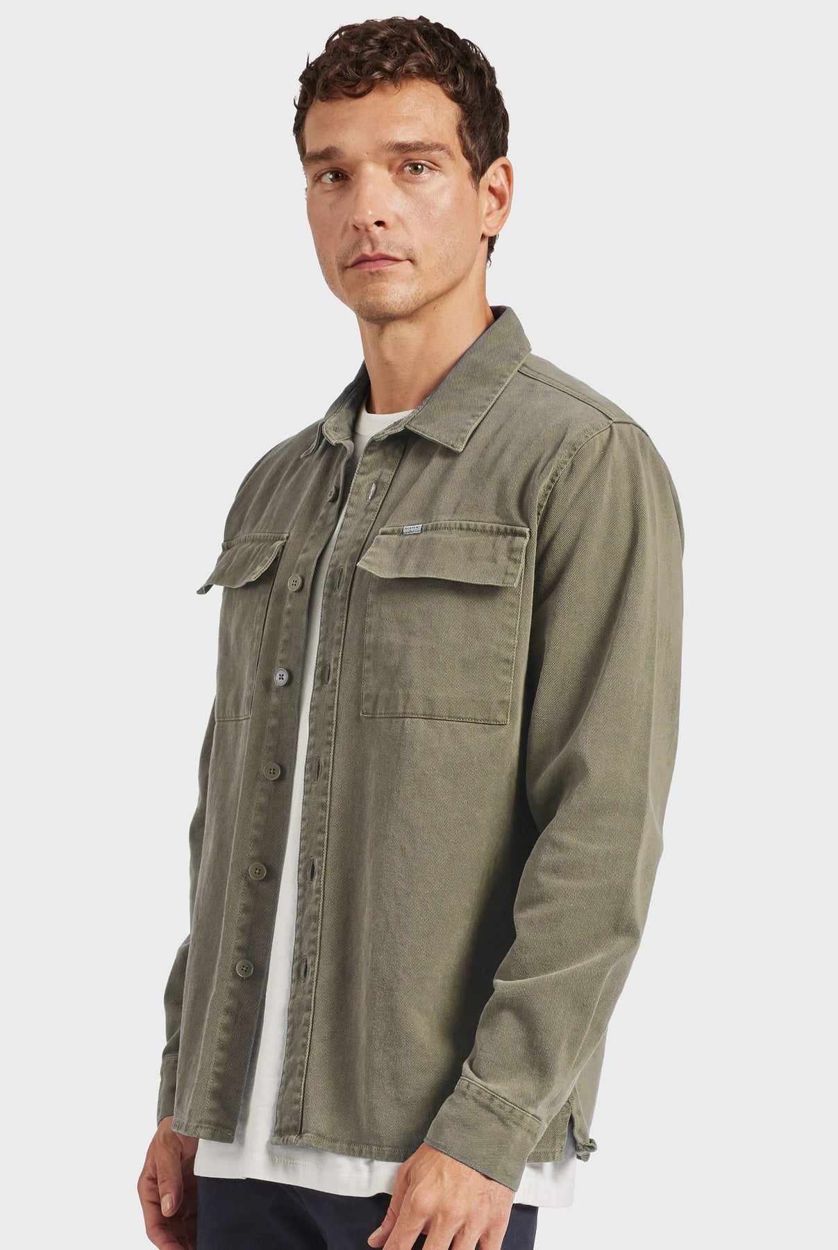 Essential Overshirt in Aloe Beige