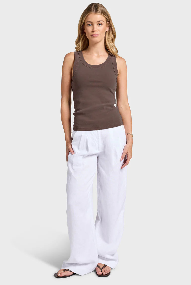 (W) Essential Rib Tank in Mahogany - Milu James St