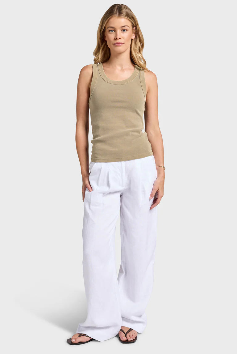 (W) Essential Rib Tank in Praline - Milu James St