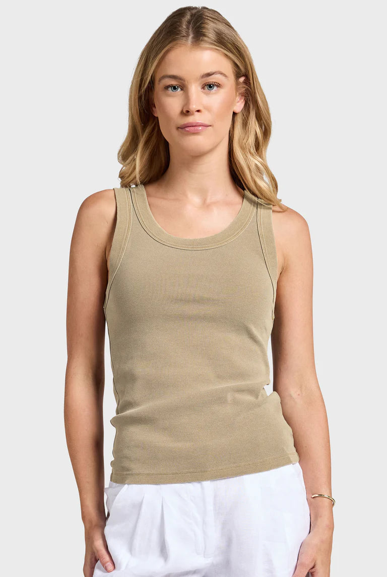 (W) Essential Rib Tank in Praline - Milu James St