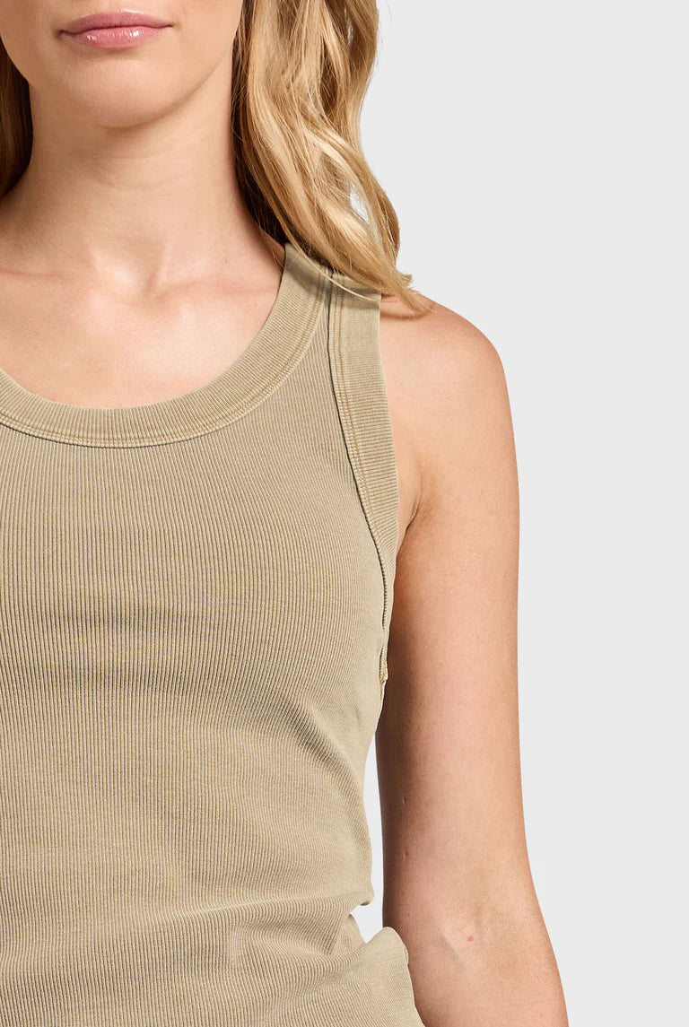 (W) Essential Rib Tank in Praline - Milu James St