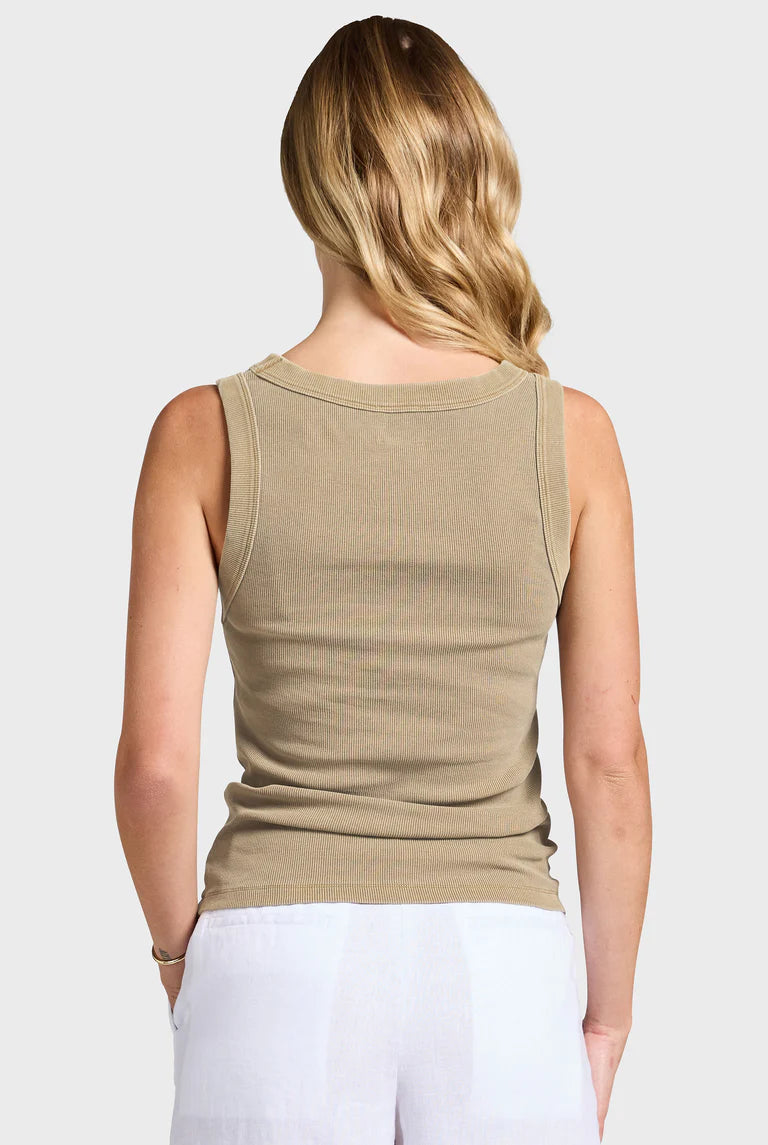 (W) Essential Rib Tank in Praline - Milu James St