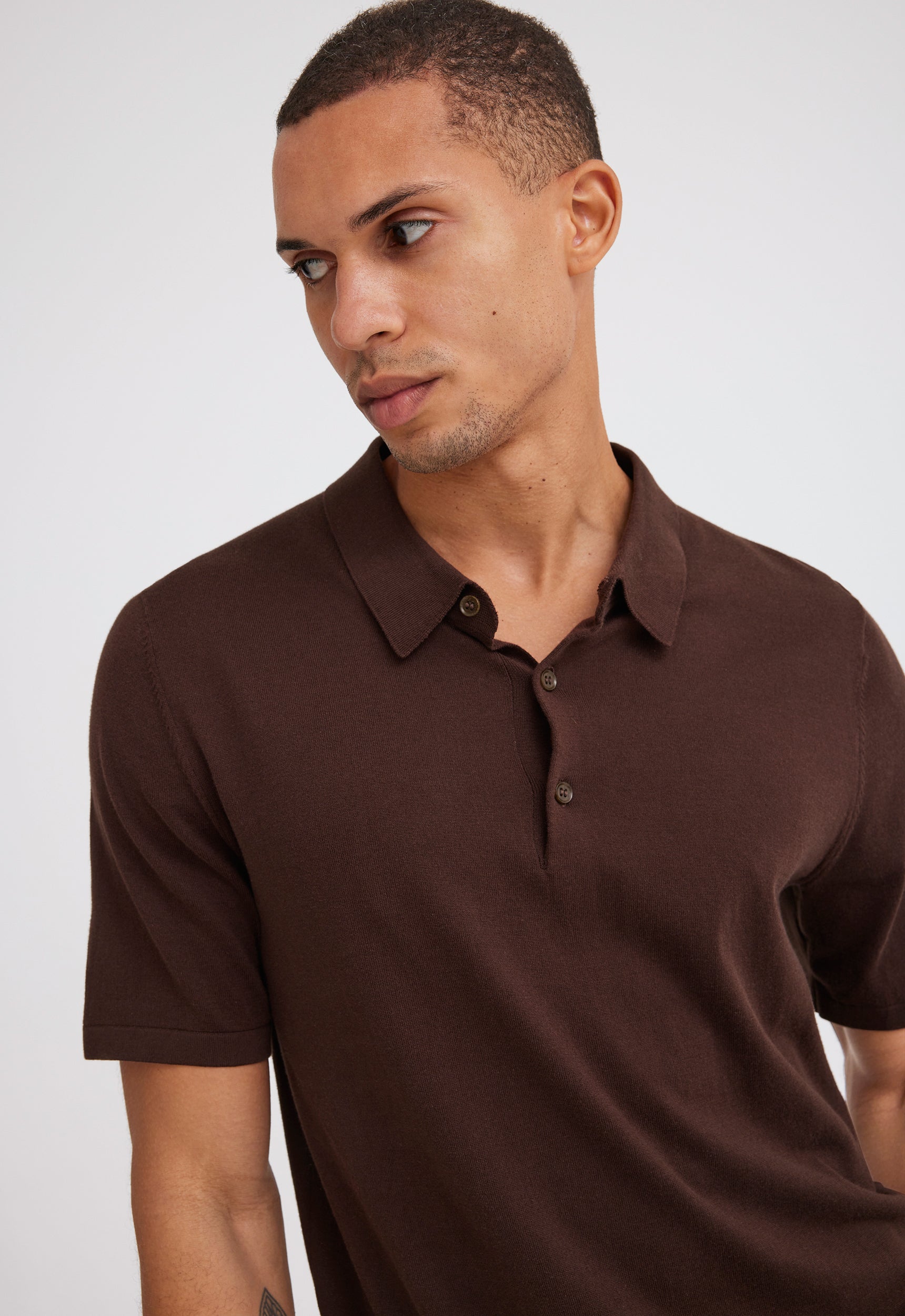Pointier Cotton Polo in Dirt Brown