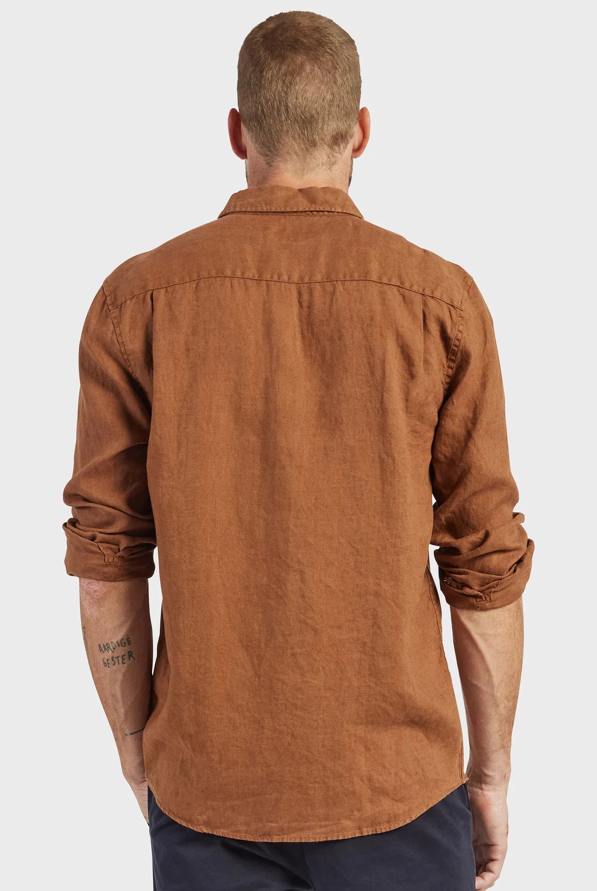 Hampton Linen Shirt in Gingerbread