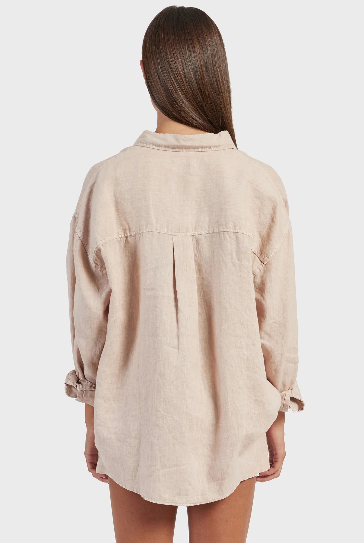 (W) Hampton Linen Shirt in Rose Cloud