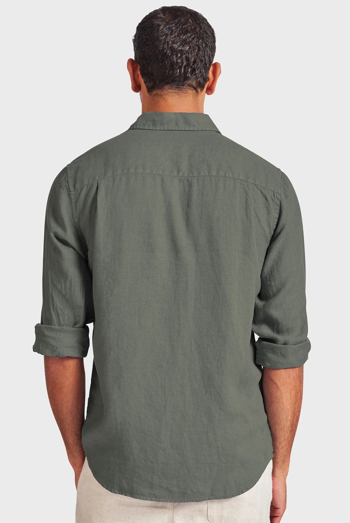 Hampton Linen Shirt in Smoke Pine