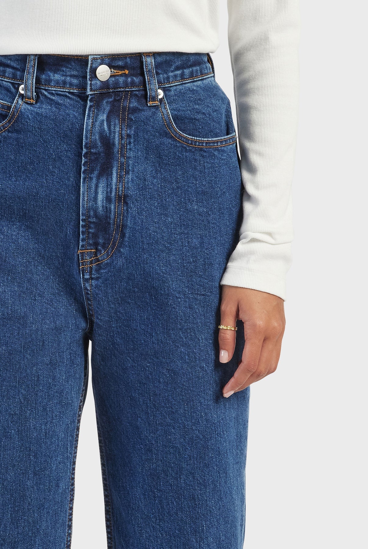 (W) Hayworth Straight Jean in Mid Wash