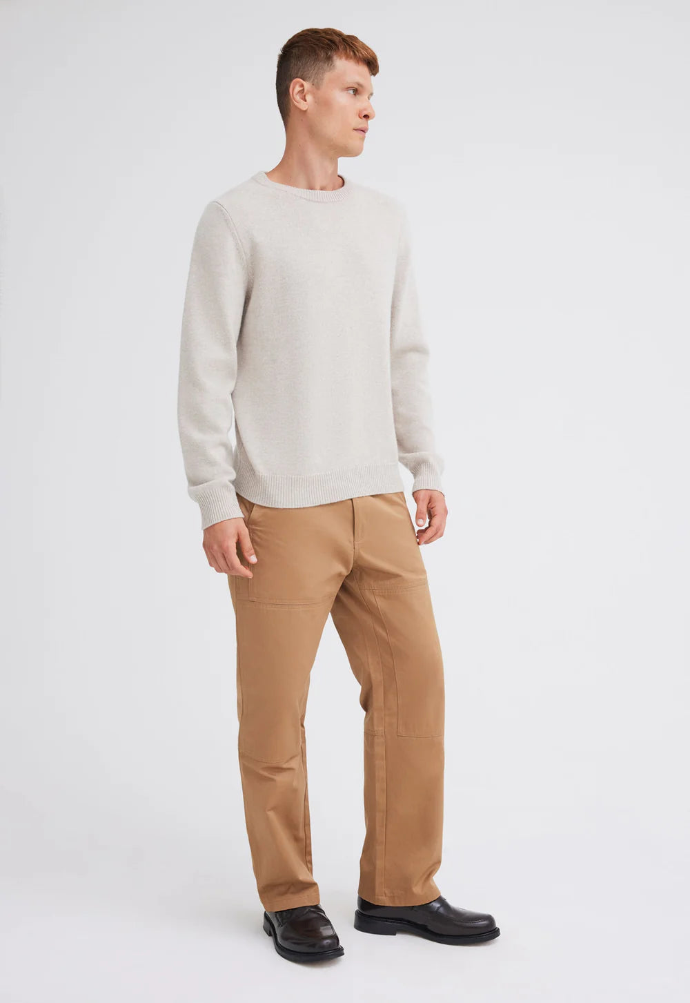 Foley Lambswool Sweater in Flaxen Beige