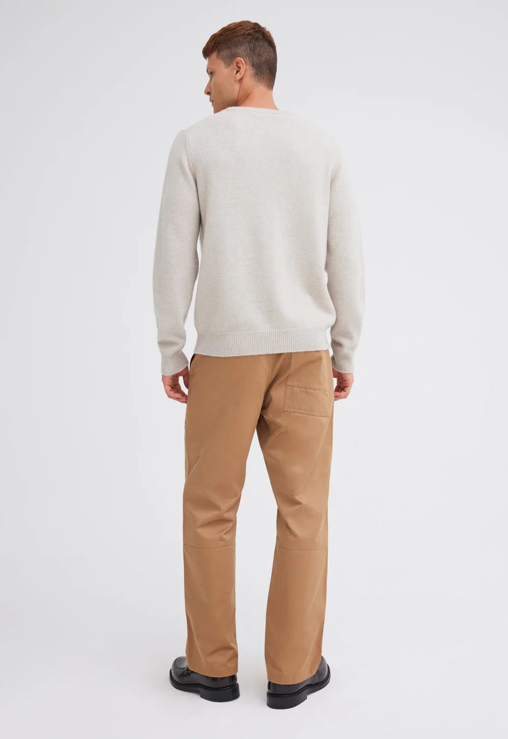 Foley Lambswool Sweater in Flaxen Beige