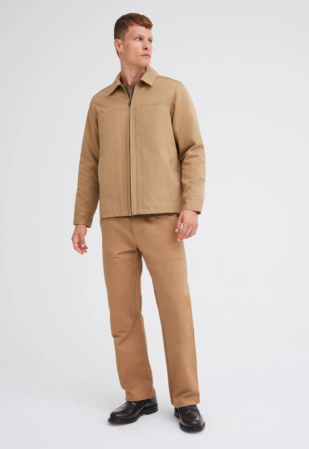 Cullin Italian Cotton Jacket in Nutmeg Beige