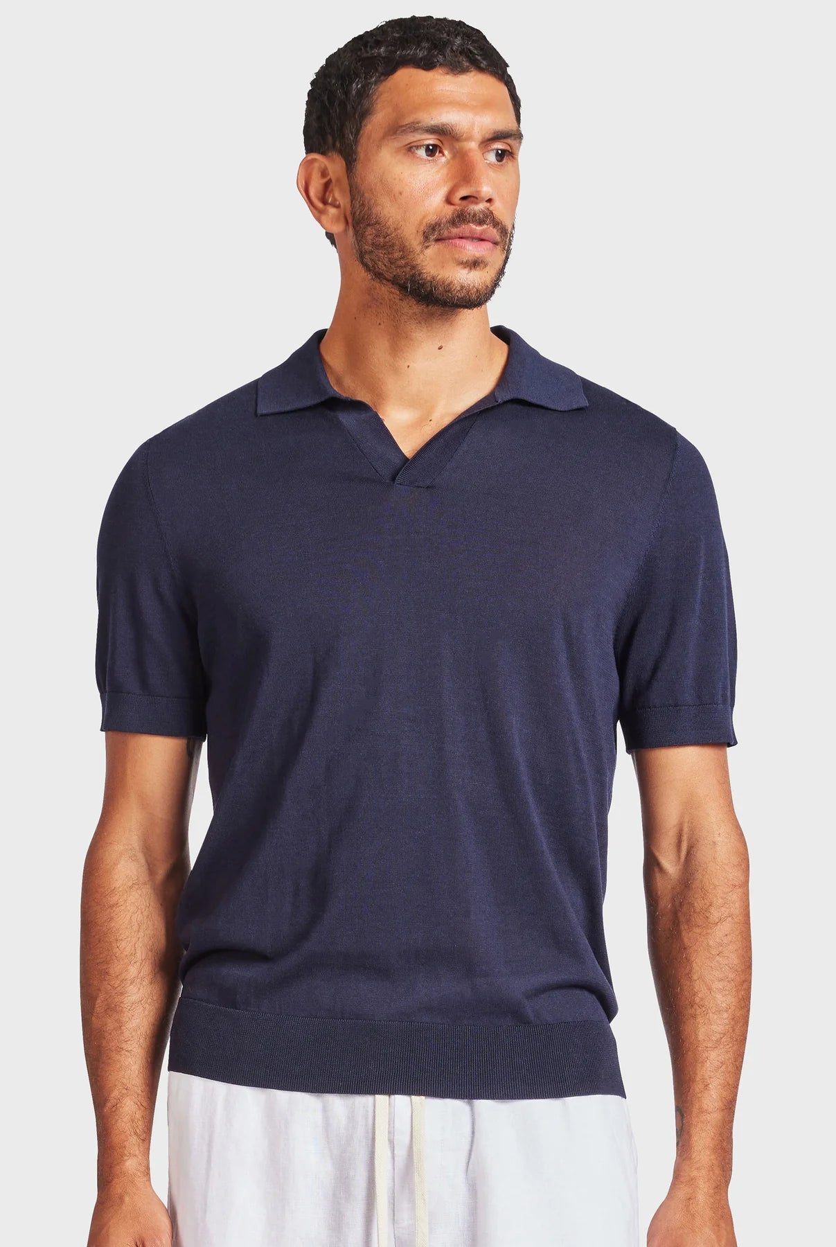 Irvine Knit Polo in Navy