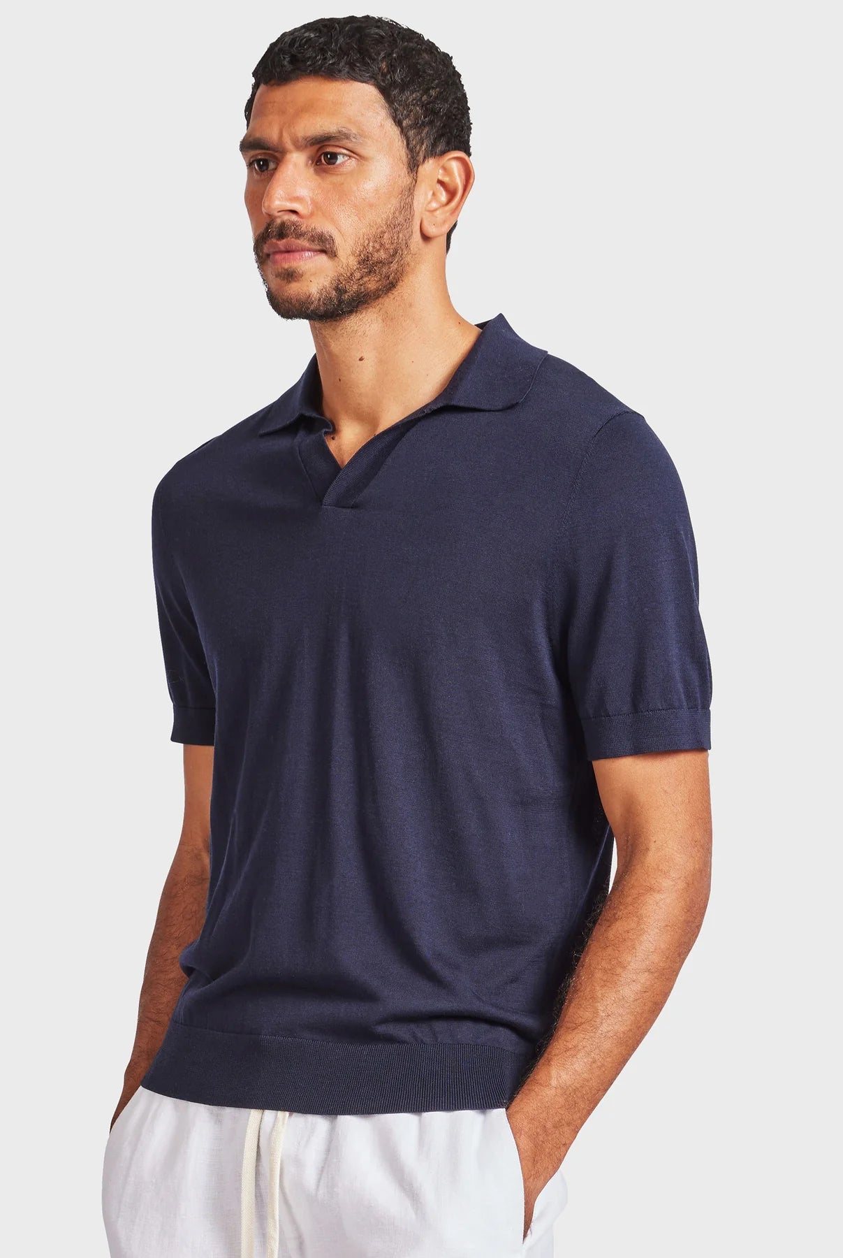 Irvine Knit Polo in Navy