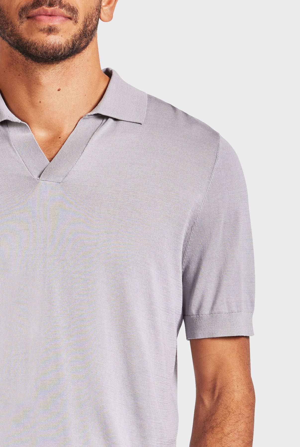 Irvine Knit Polo in Smoke Grey