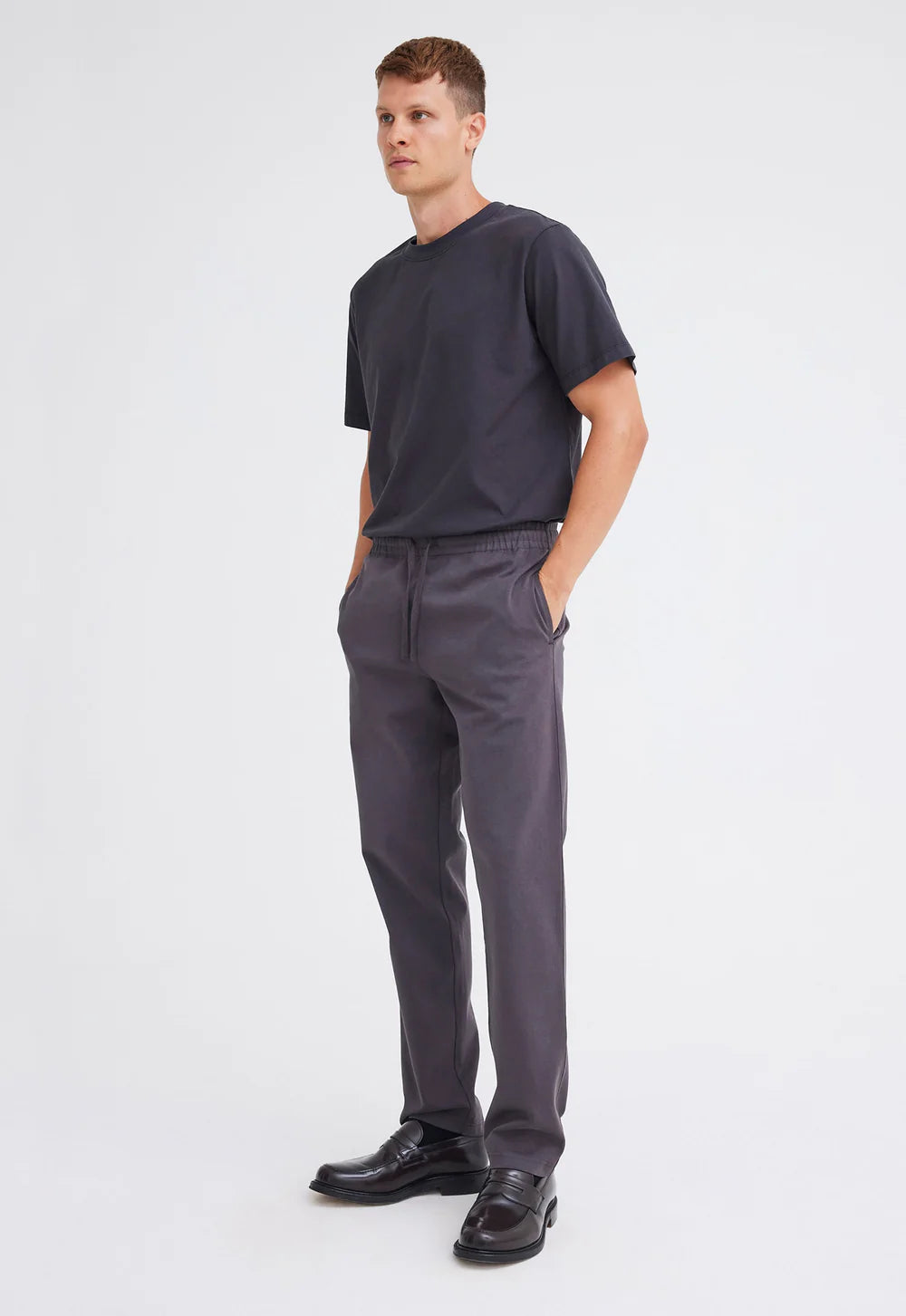 Iri Italian Cotton Pant in Steelo Grey