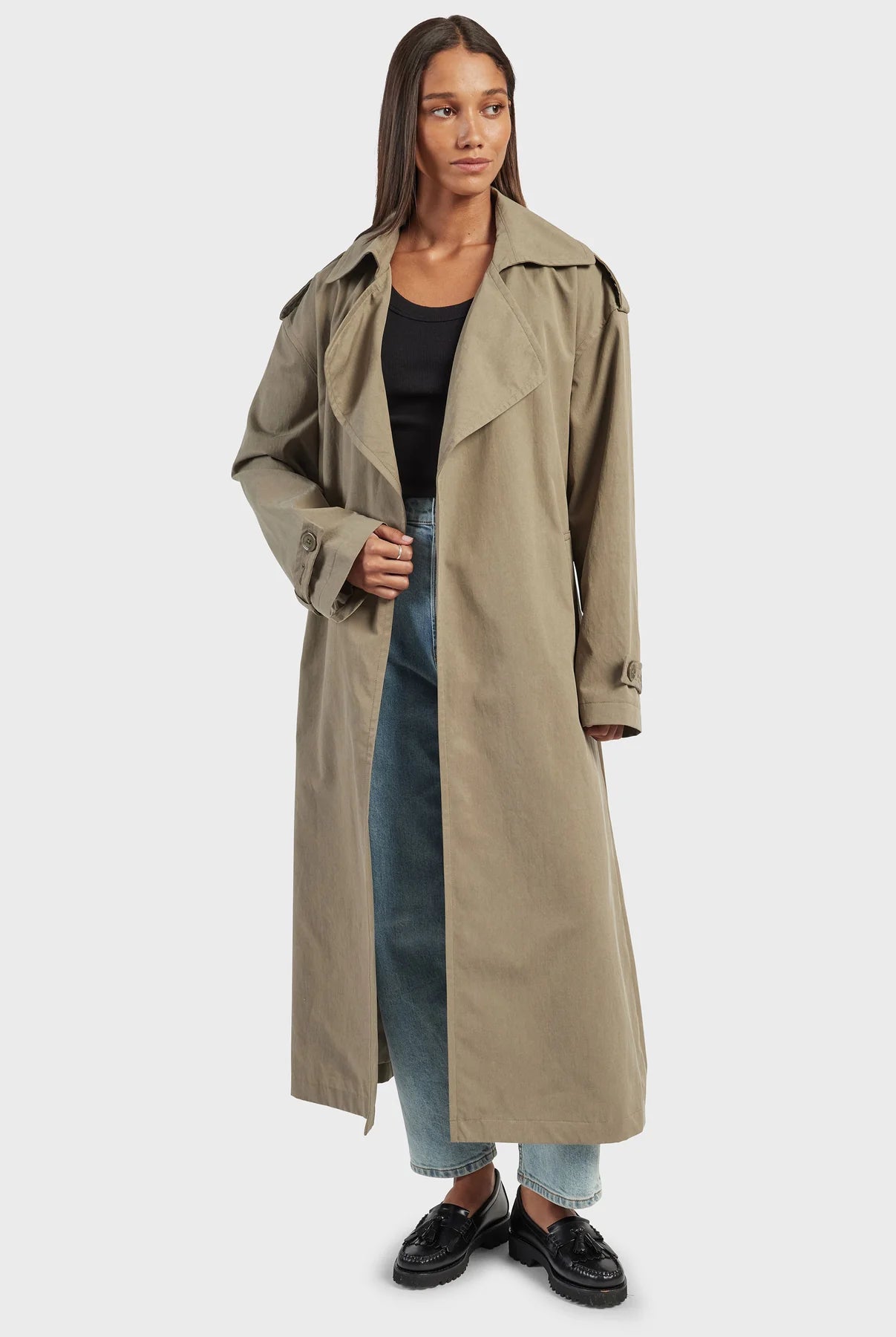 (W) Jackie Trench in Nomad Tan