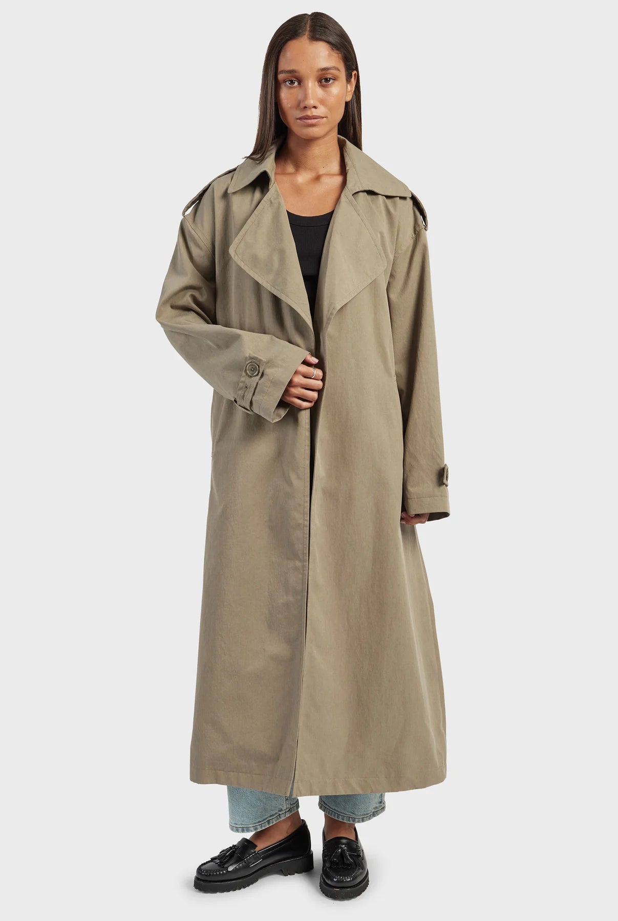 (W) Jackie Trench in Nomad Tan