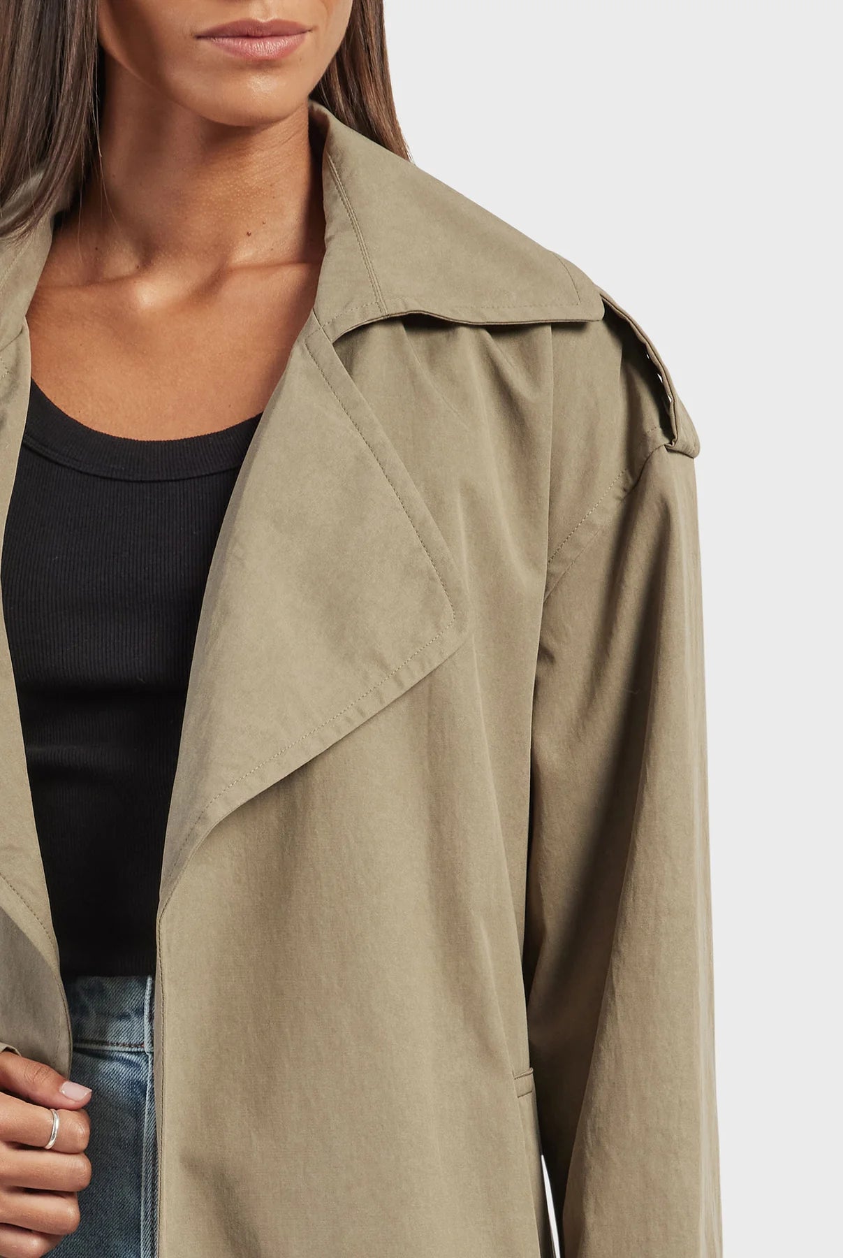 (W) Jackie Trench in Nomad Tan